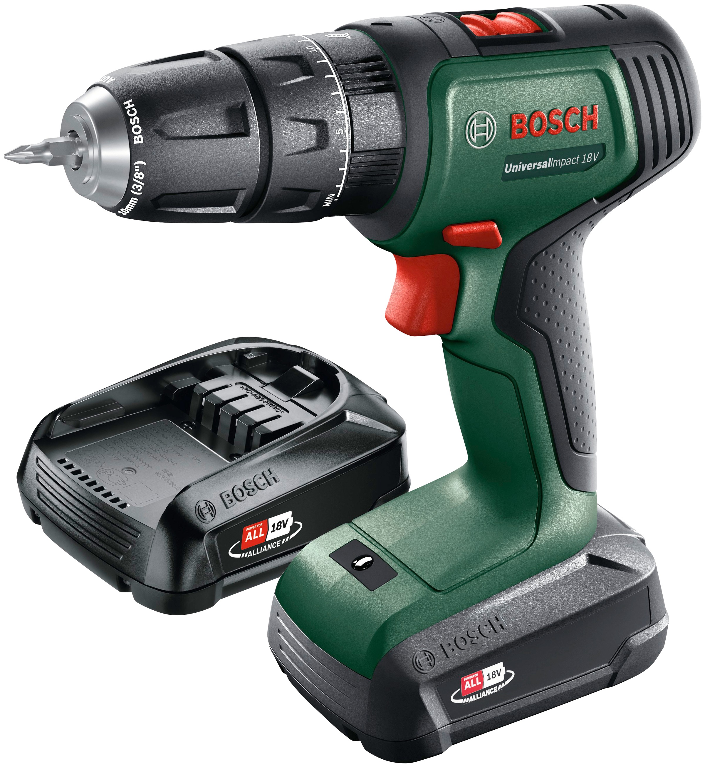 Bosch Home & Garden Akku-Schlagbohrschrauber »UniversalImpact 18V«, mit 2 Akkus und Ladegerät