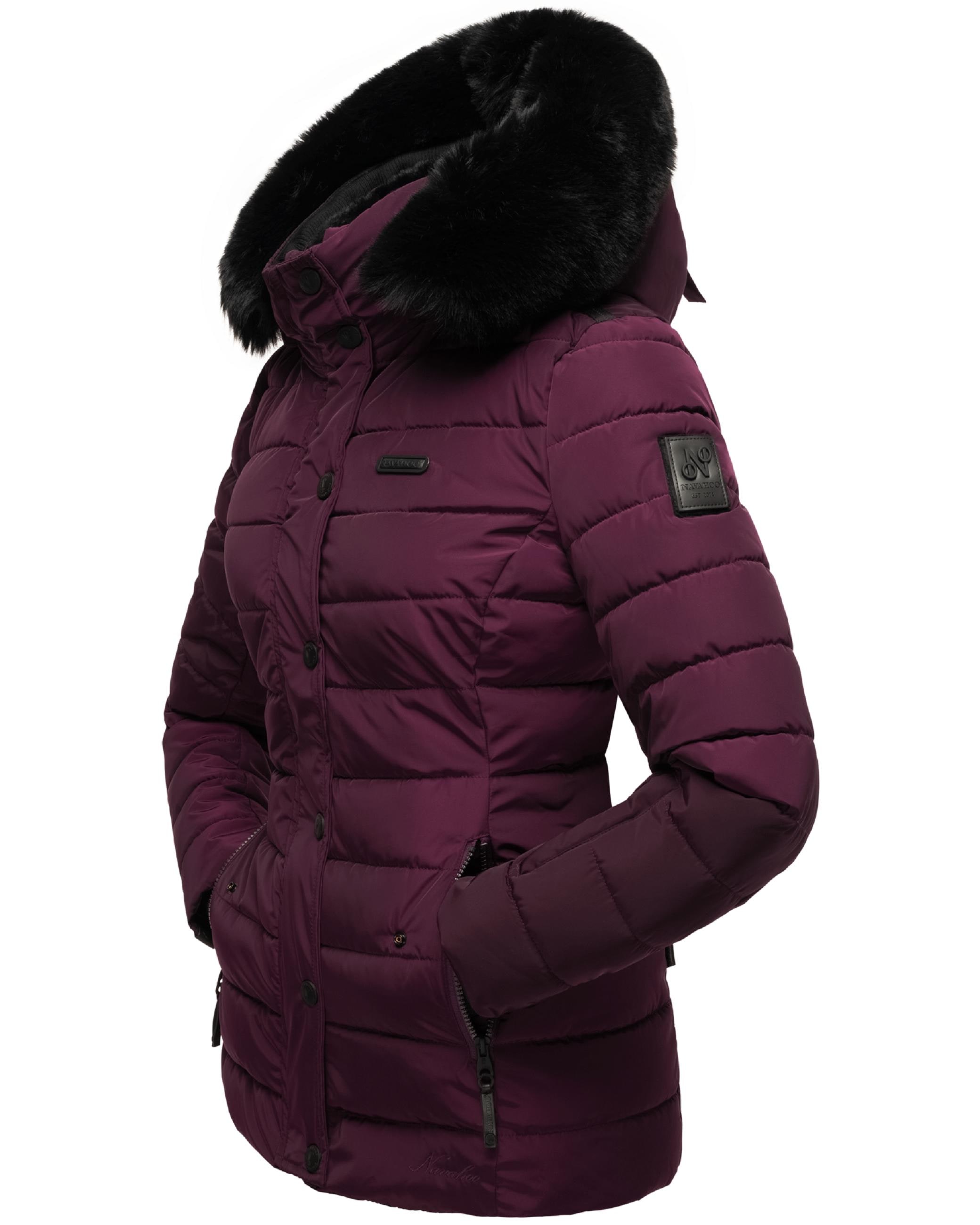 Navahoo Steppjacke »Winterjacke Milianaa« mit Kapuze Edle Winterjacke mit weicher Kunstfell-Kapuze