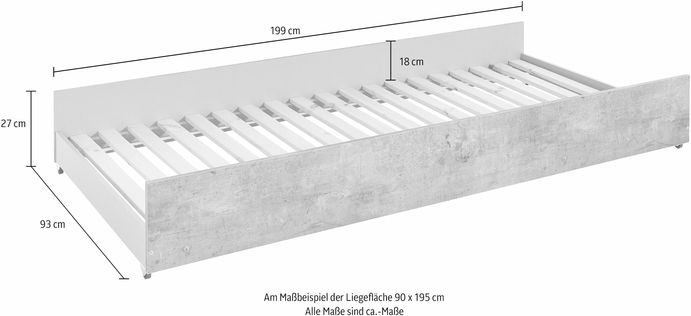 Wimex Schubkasten »Joker« zusätzliche Schlafgelegenheit, Gästebett, inklusive Lattenrost