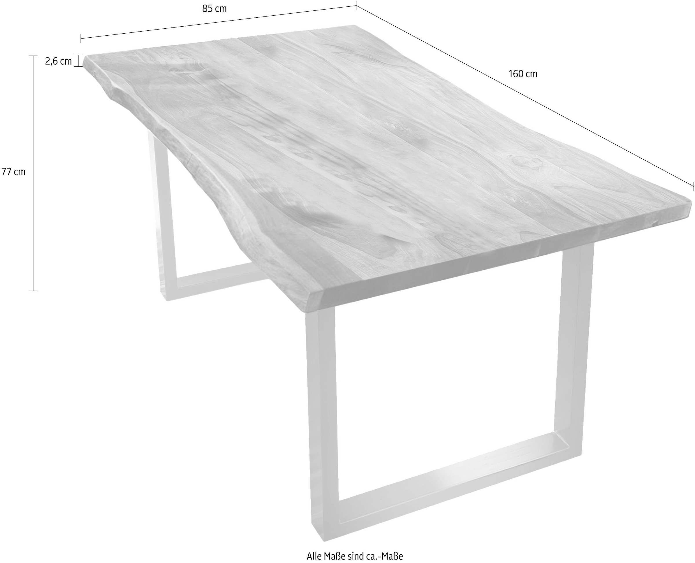 SIT Esstisch »Tops&Tables«, Tischplatte aus Akazie mit Baumkante wie gewachsen