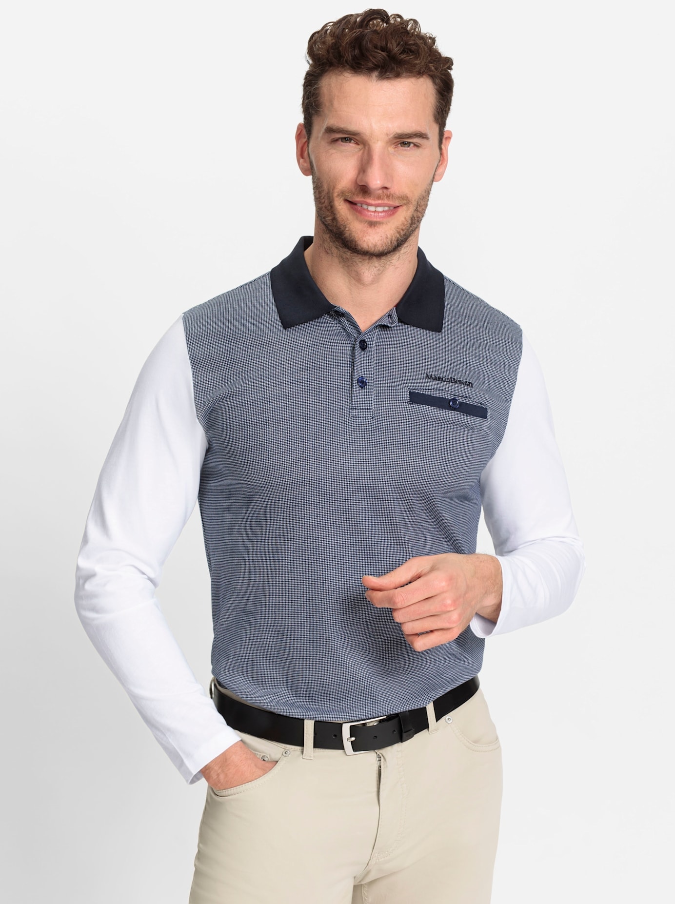 Marco Donati Poloshirt »Langarm-Poloshirt«, (1 tlg.)