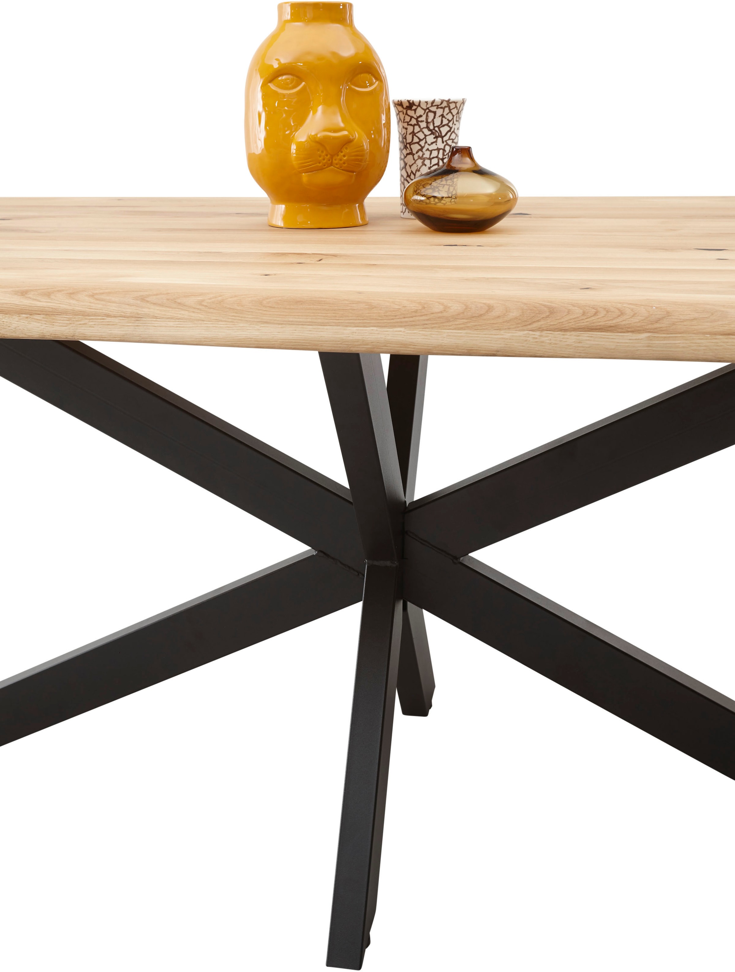 HBZ Esstisch »TOM, TOPSELLER!«, (Tisch, Esstisch), 200 cm breit Eiche Massivholz mit Baumkante