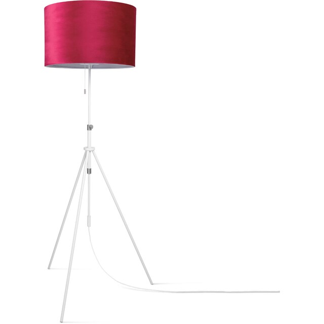 Paco Home Stehlampe »Naomi uni Color«, Wohnzimmer Höhenverstellbar 121,5  bis 176,5 cm Zugschalter Velour kaufen im OTTO Online Shop