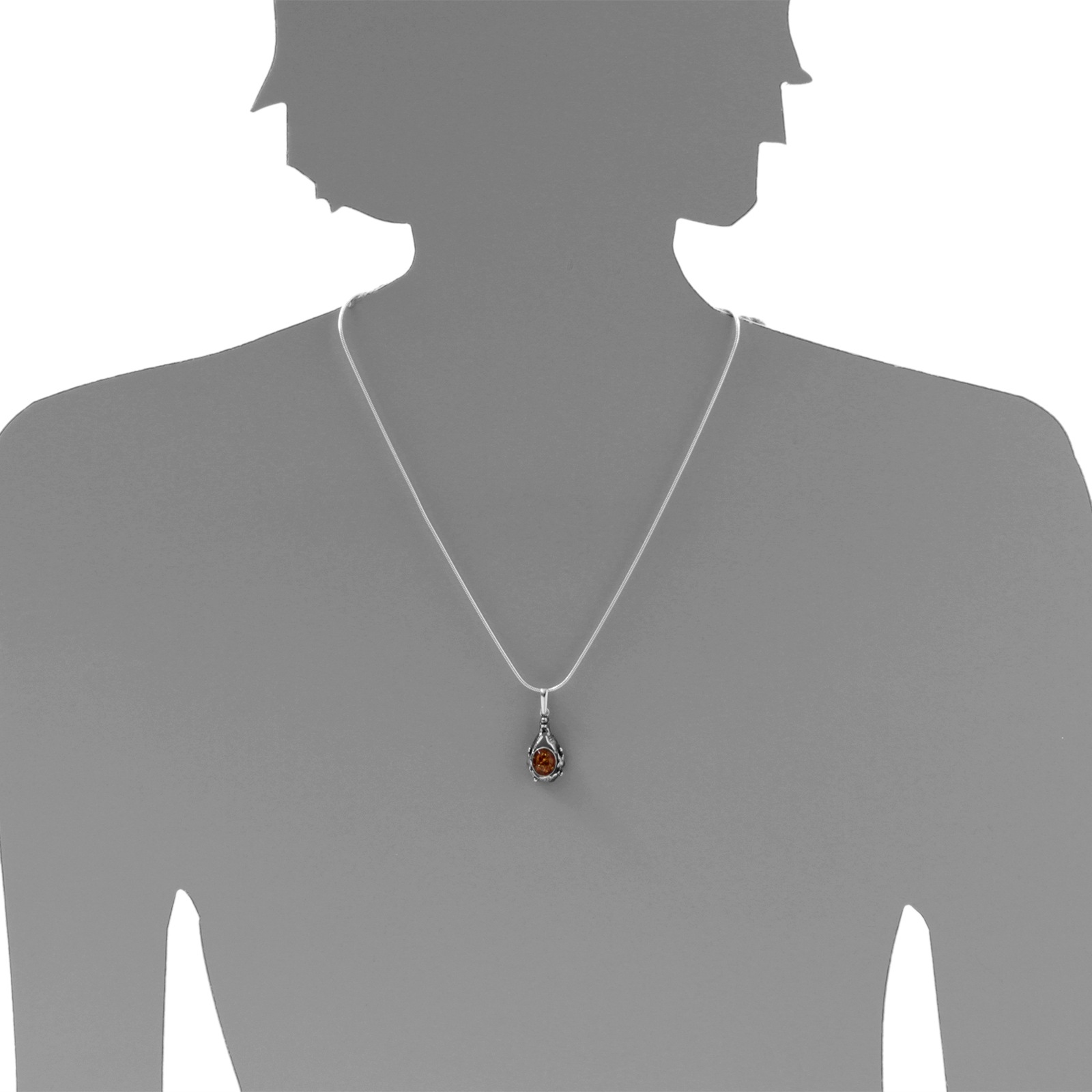 OSTSEE-SCHMUCK Kette mit Anhänger »- Fischland 34x14 mm - Silber 925/000 - Bernstein«