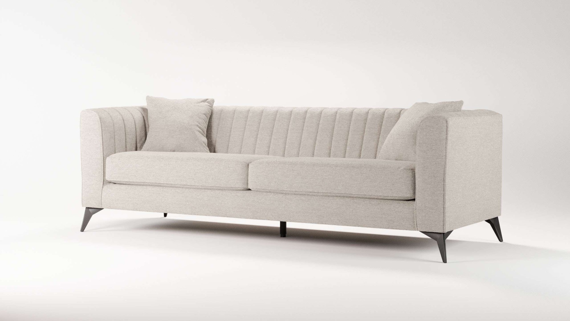Places of Style 4-Sitzer »MATTHEW elegantes Designsofa, Maße B/T/H: 231/86/74 cm«, XXL, Steppung im Rücken, lose Sitzkissen, incl 2. Zierkissen