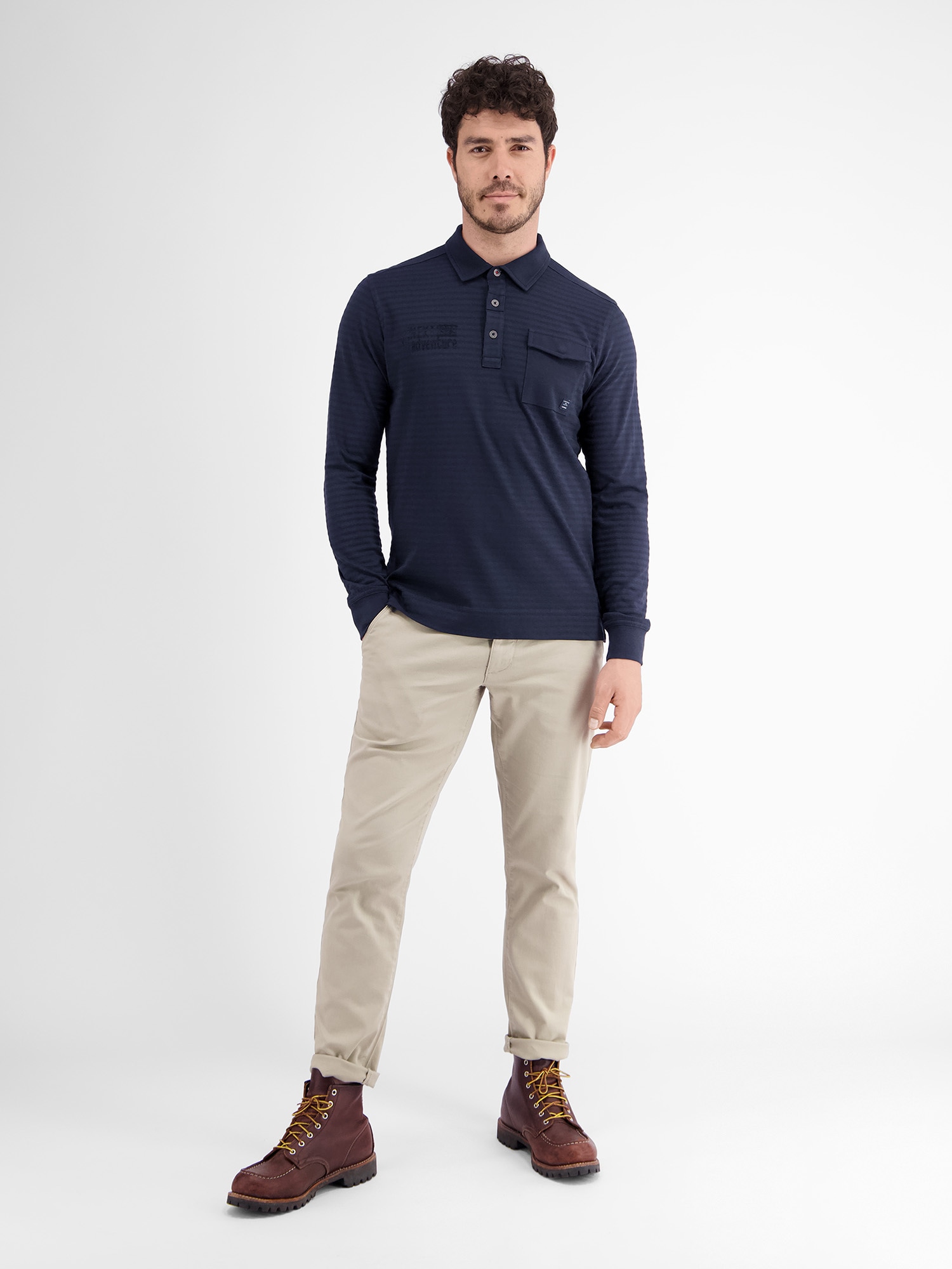 LERROS Langarm-Poloshirt »LERROS Longsleeve-Polo, gestreift«