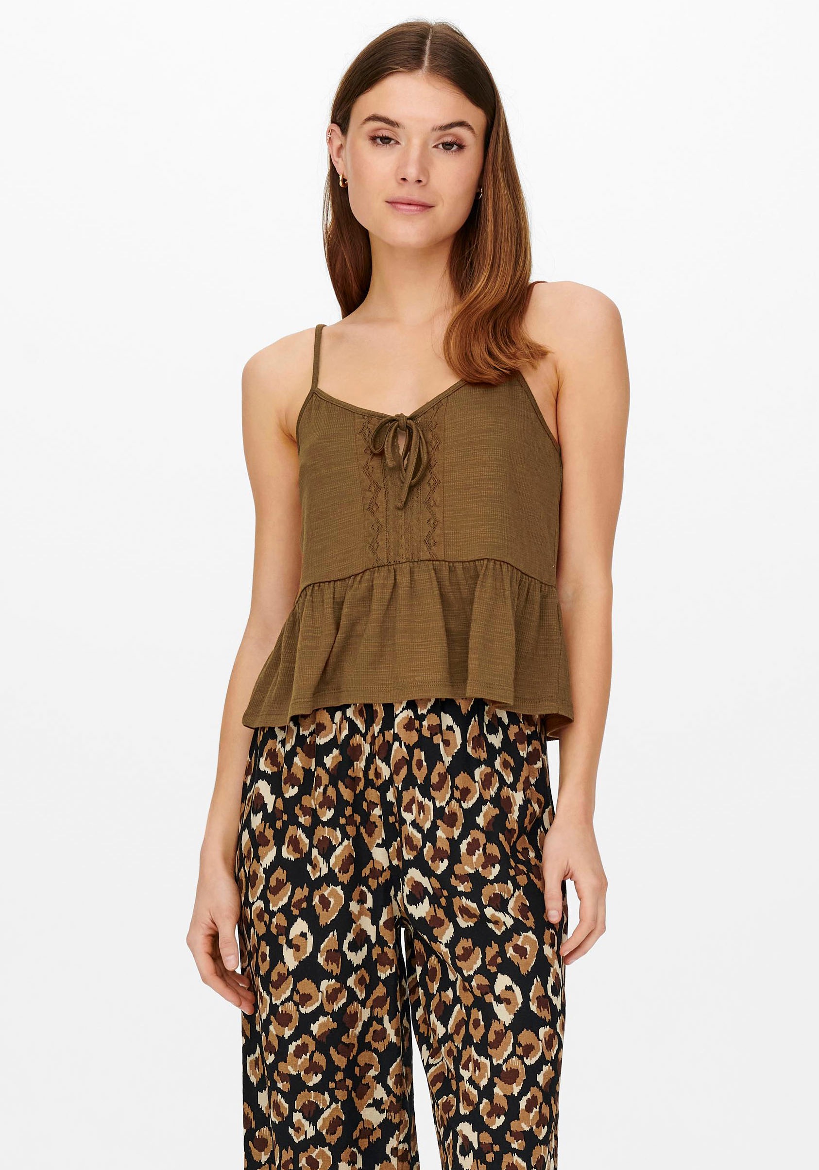 Only Spaghettitop »ONLYRSA S/L LACE MIX TOP«