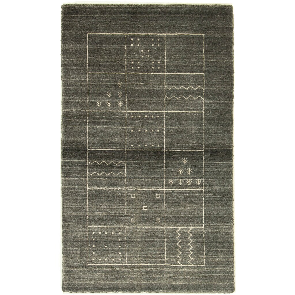 morgenland Wollteppich »Vintage Teppich handgeknüpft schwarz«, rechteckig