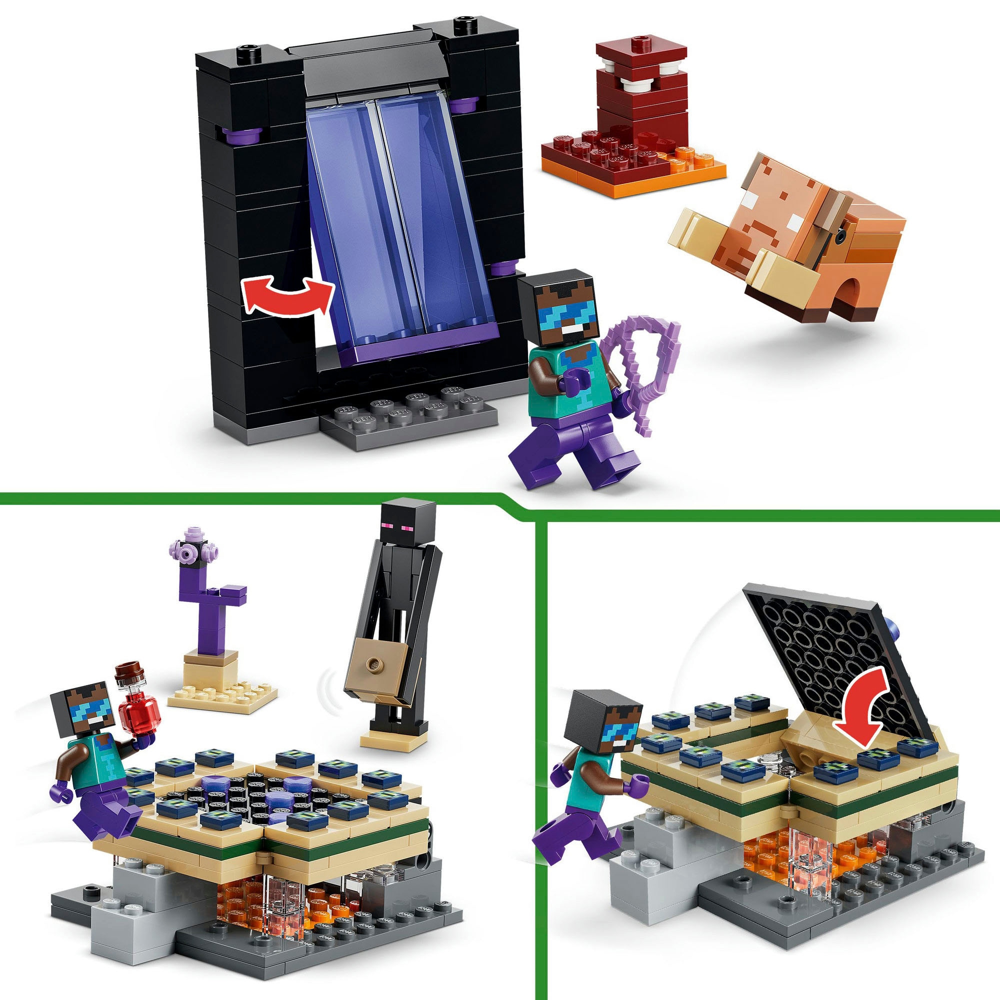 LEGO® Konstruktionsspielsteine »Reise durch Nether und Endportal (21584), LEGO Minecraft« Made in Europe