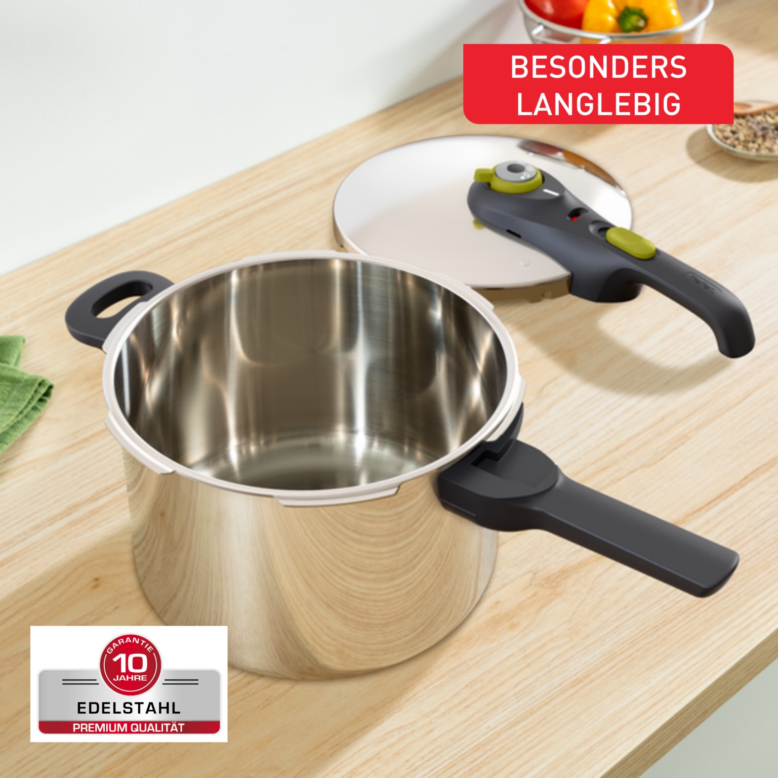 Tefal Schnellkochtopf »Secure Trendy« 1 Stk. tlg. Edelstahl
