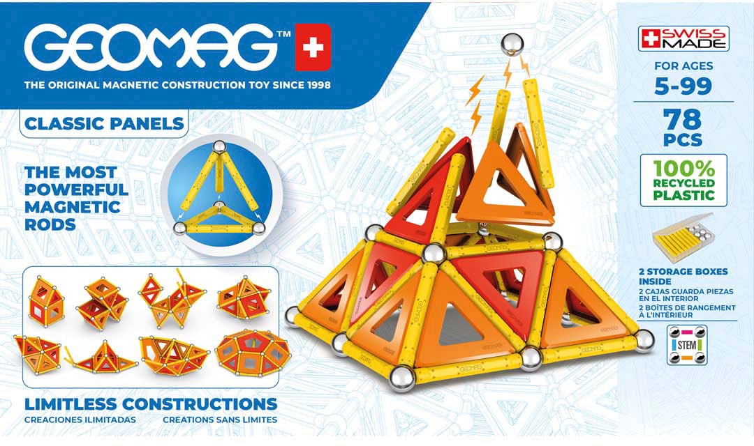 Geomag™ Magnetspielbausteine »GEOMAG™ Classic Panels, Recycled«, (78 St.), aus recyceltem Material; Made in Europe