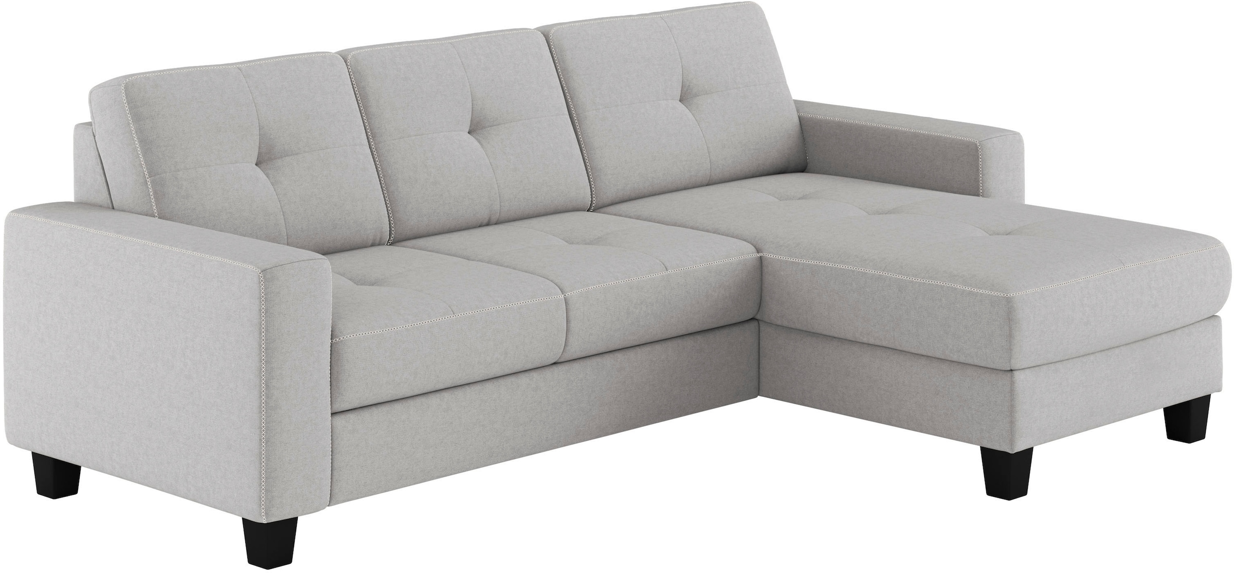 Places of Style Ecksofa »Varese L-Form«, wahlweise mit Bettfunktion und Bettkasten