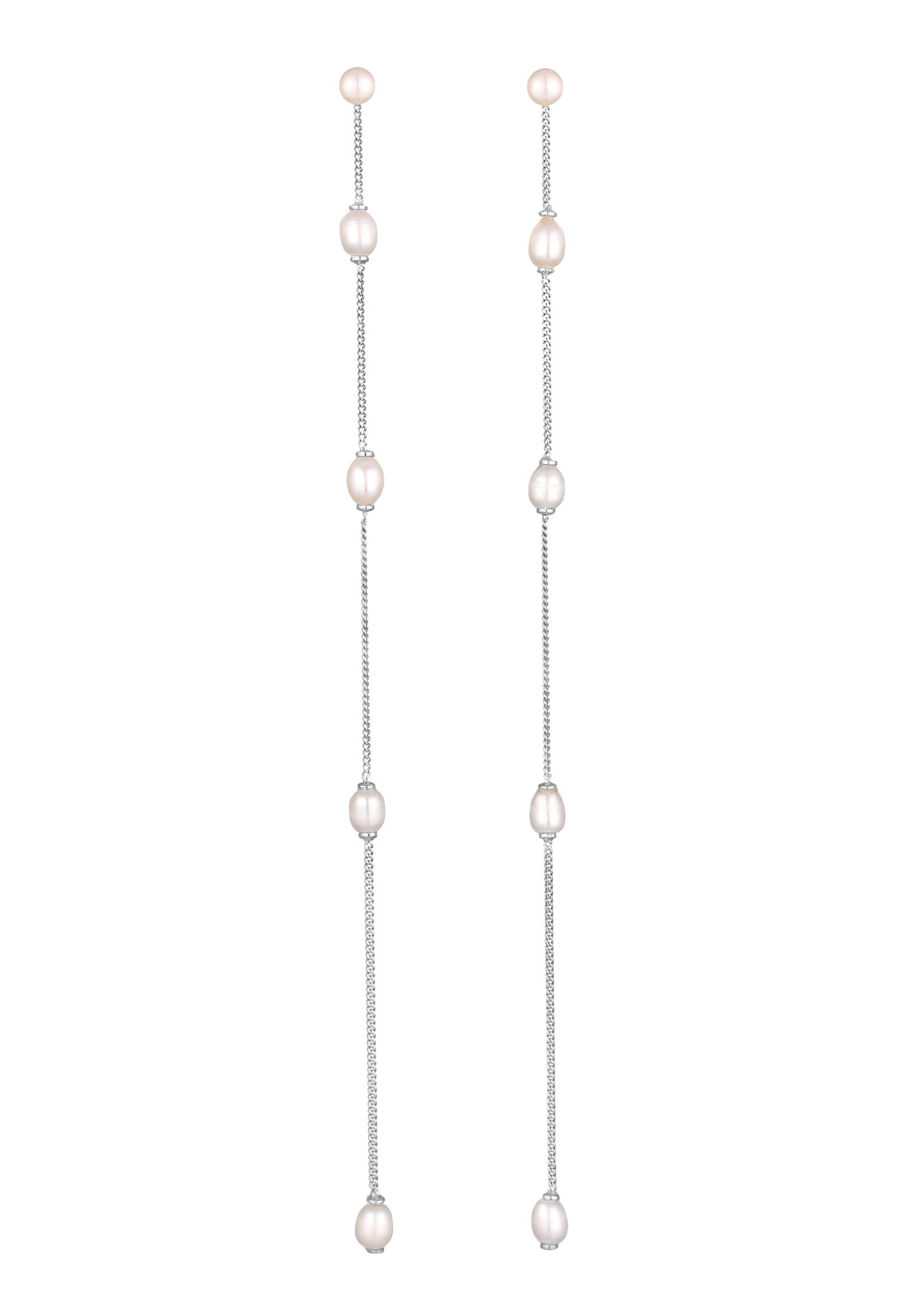 Elli Premium Paar Ohrstecker »Ohrringe Ohrstecker Süßwasserzuchtperlen Weiß 925 Sterling Silber«
