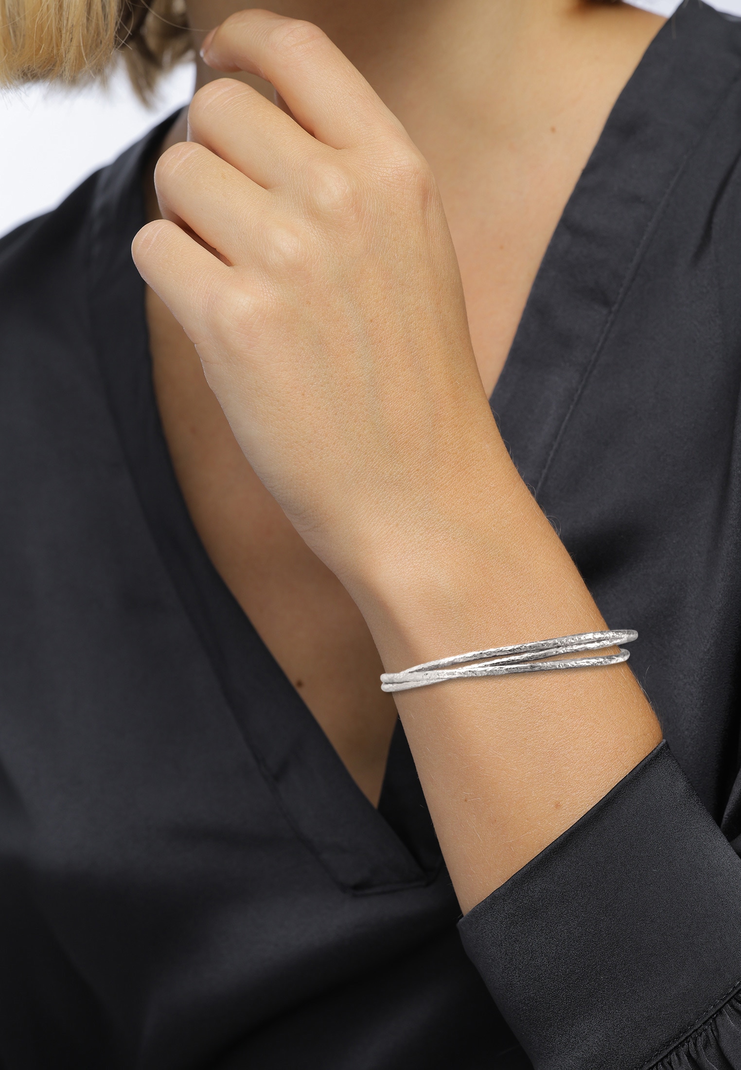 Elli Premium Armreif »Armband Armreif Dreifach 925 Sterling Silber«