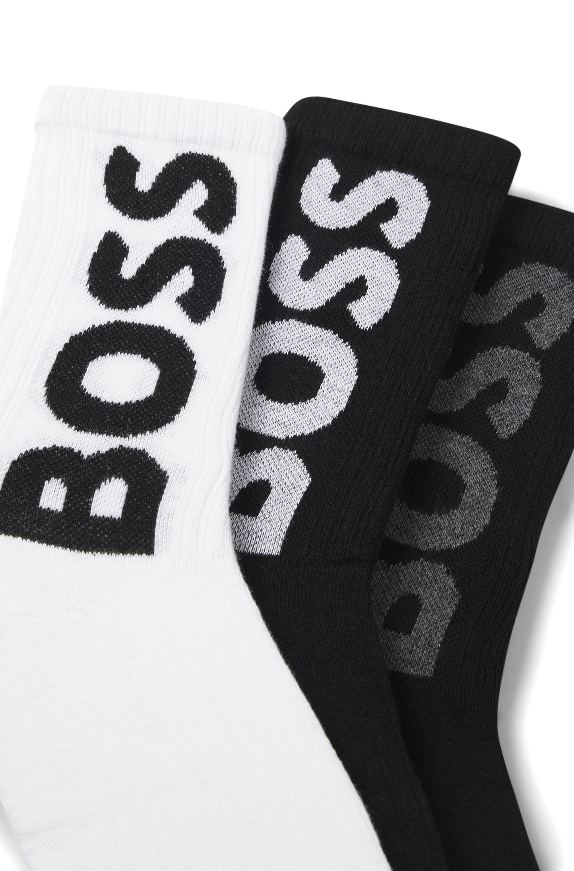 BOSS Socken »3P QS Rib Logo CC« mit Logo