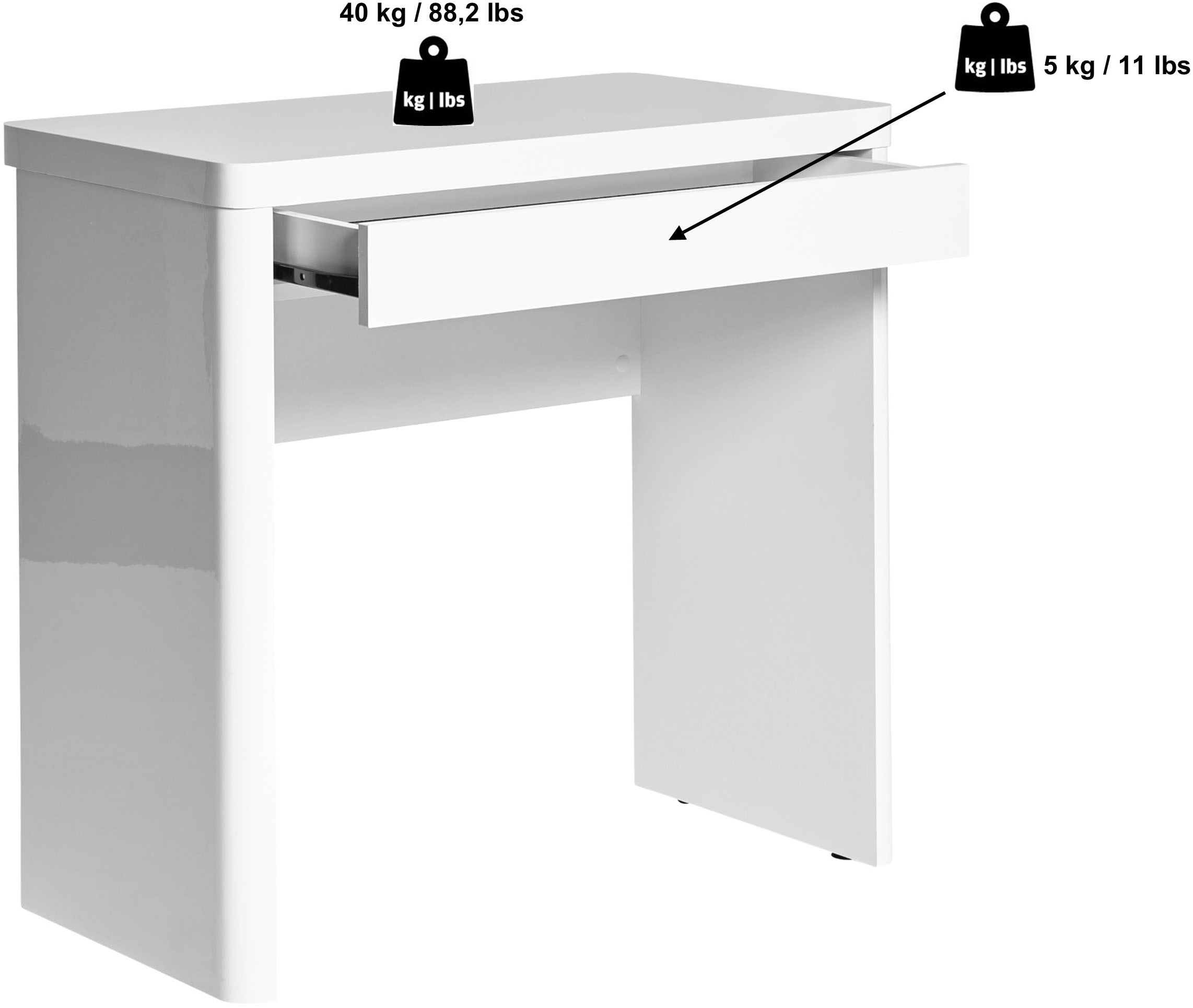 Jahnke Schreibtisch »CU-LIBRE 80«, (1 St.), Schreib-oder Konsolentisch mit Schublade, Breite ca. 79 cm