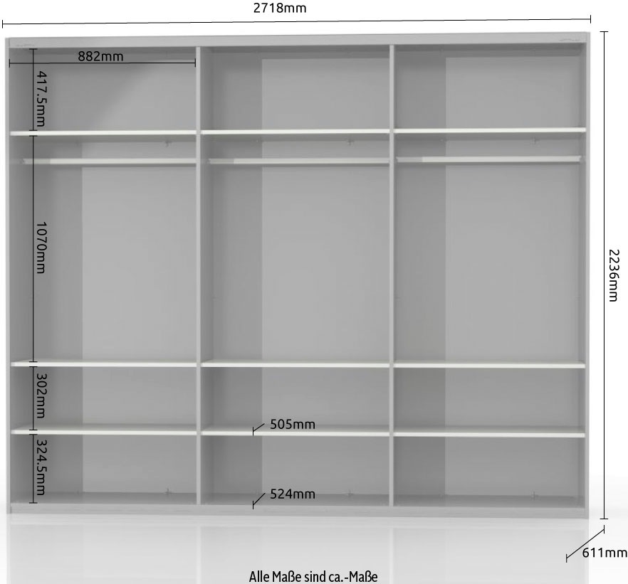Places of Style Schwebetürenschrank »Onyx«, UV lackiert für langlebige Oberflächen, Soft-Close-Funktion