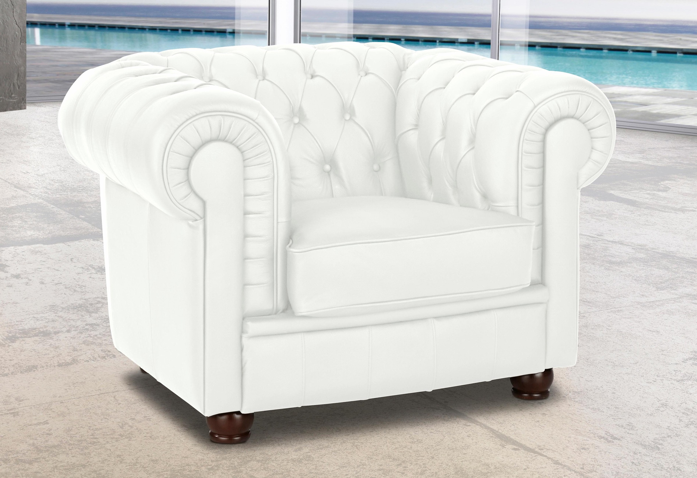 Max Winzer® Chesterfield-Sessel »Kent, Loungesessel, edel und bequem, tolle Detailverarbeitung«, Sessel mit edler Knopfheftung, komfortable Armlehnen, Breite 110 cm