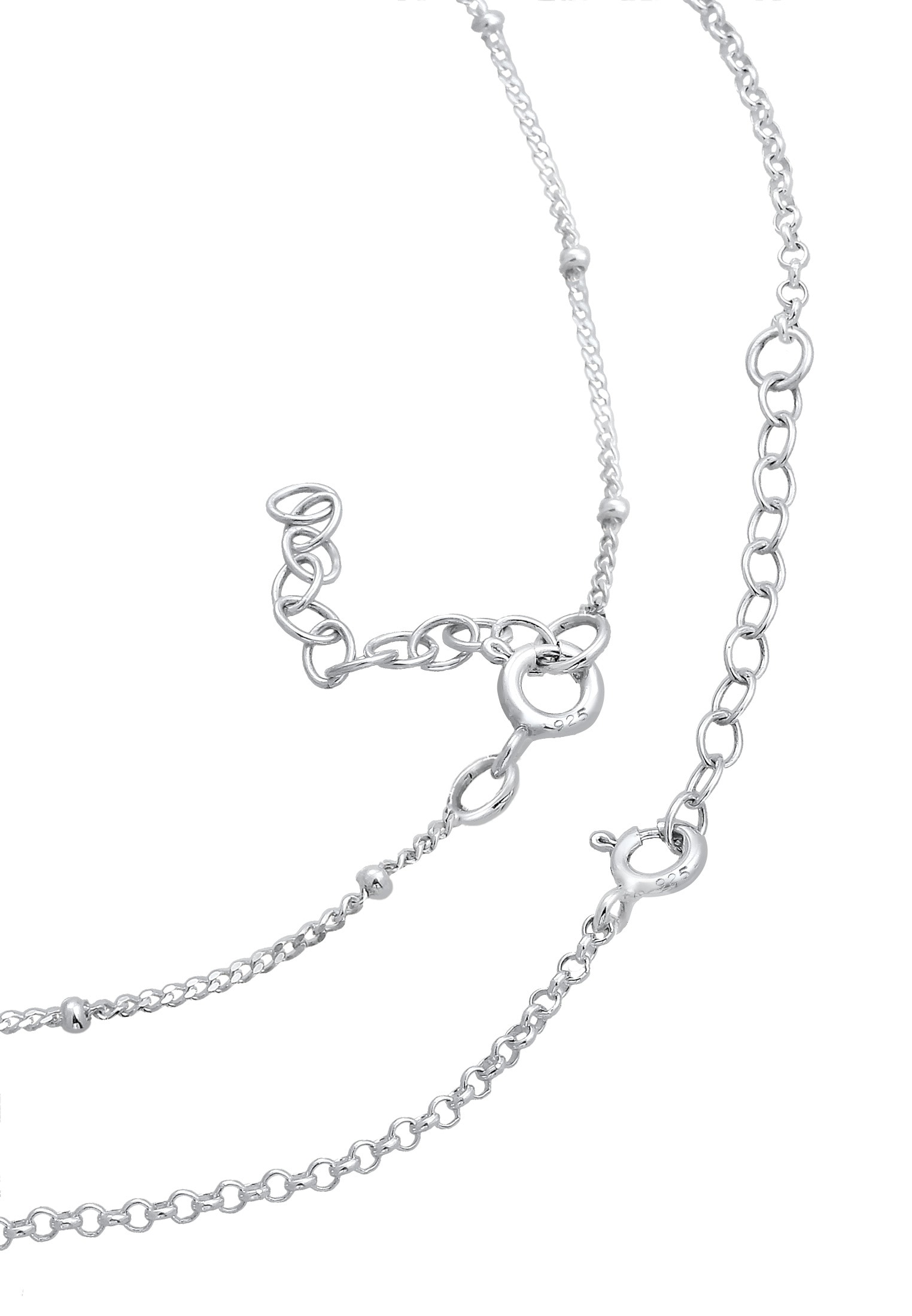 Elli Fußkette »Fußschmuck Ball Basic 2er Set 925 Sterling Silber«