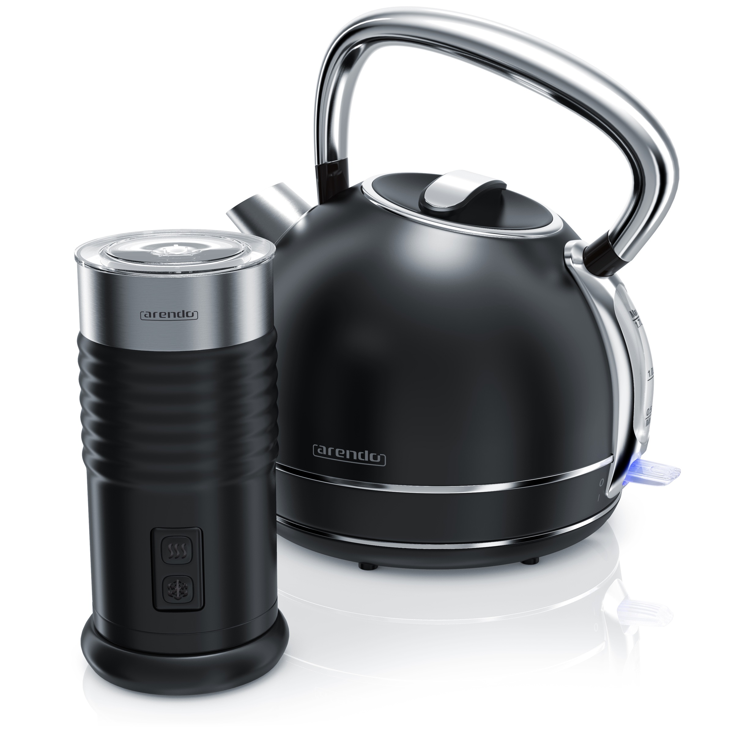 Frühstücks-Set Edelstahl Wasserkocher & Milchaufschäumer