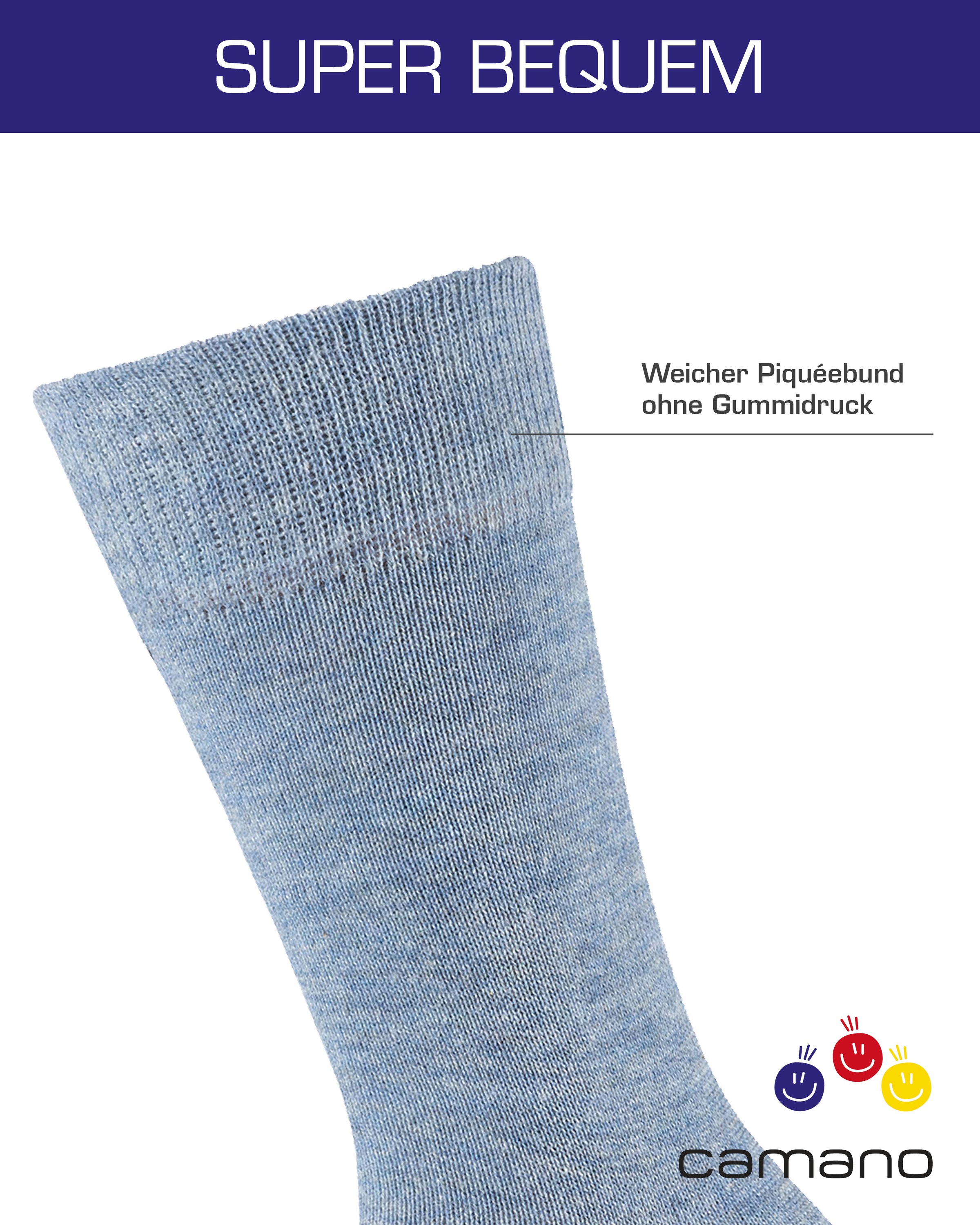 Camano »ca-soft« 6 Paar,  mit Komfortbund und gepolsterten Zehen-/Fersenbereich