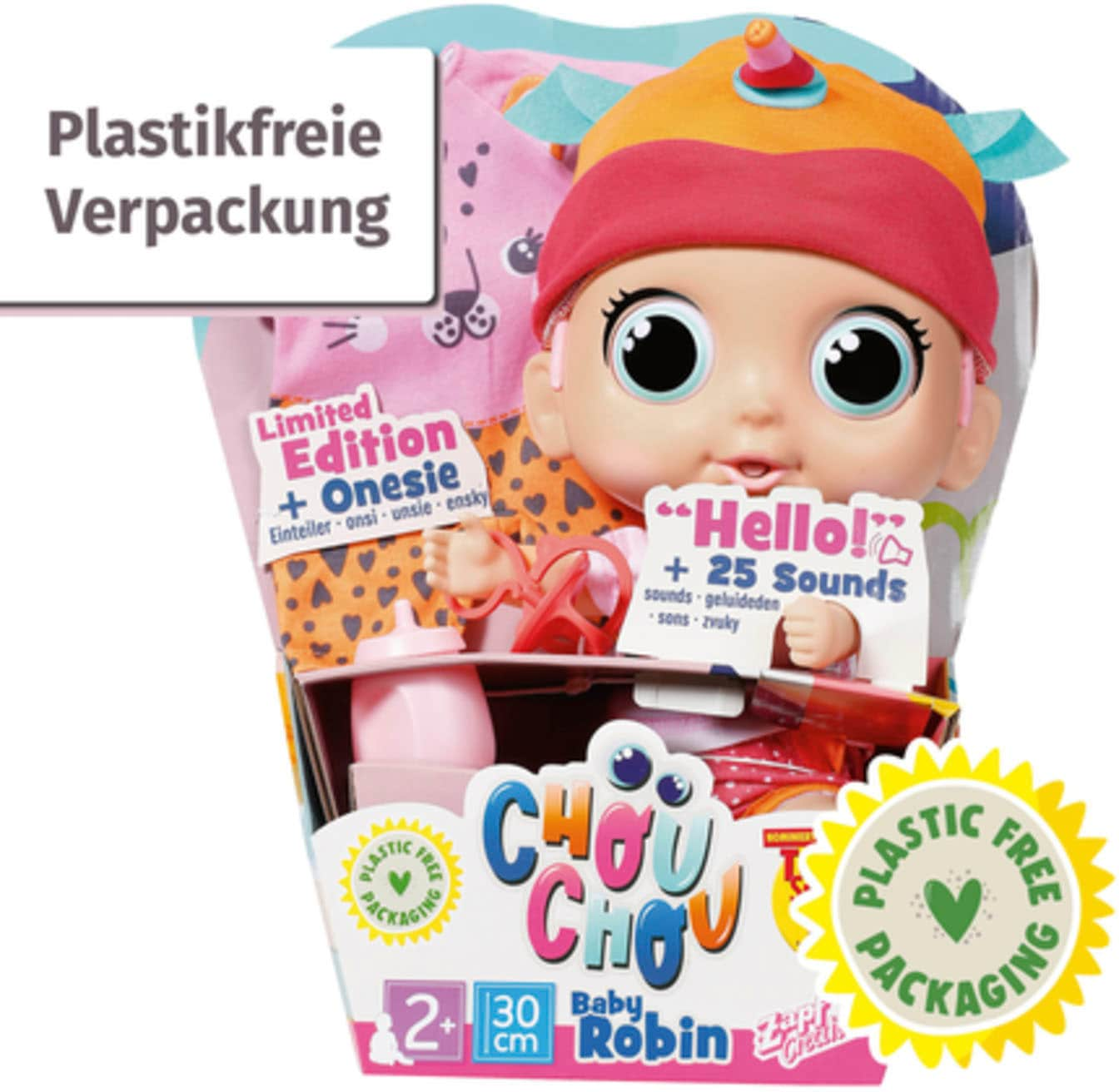 Zapf Creation® Babypuppe »Chou Chou Baby, Pink«, mit Soundeffekten und limitiertem Schlafanzug