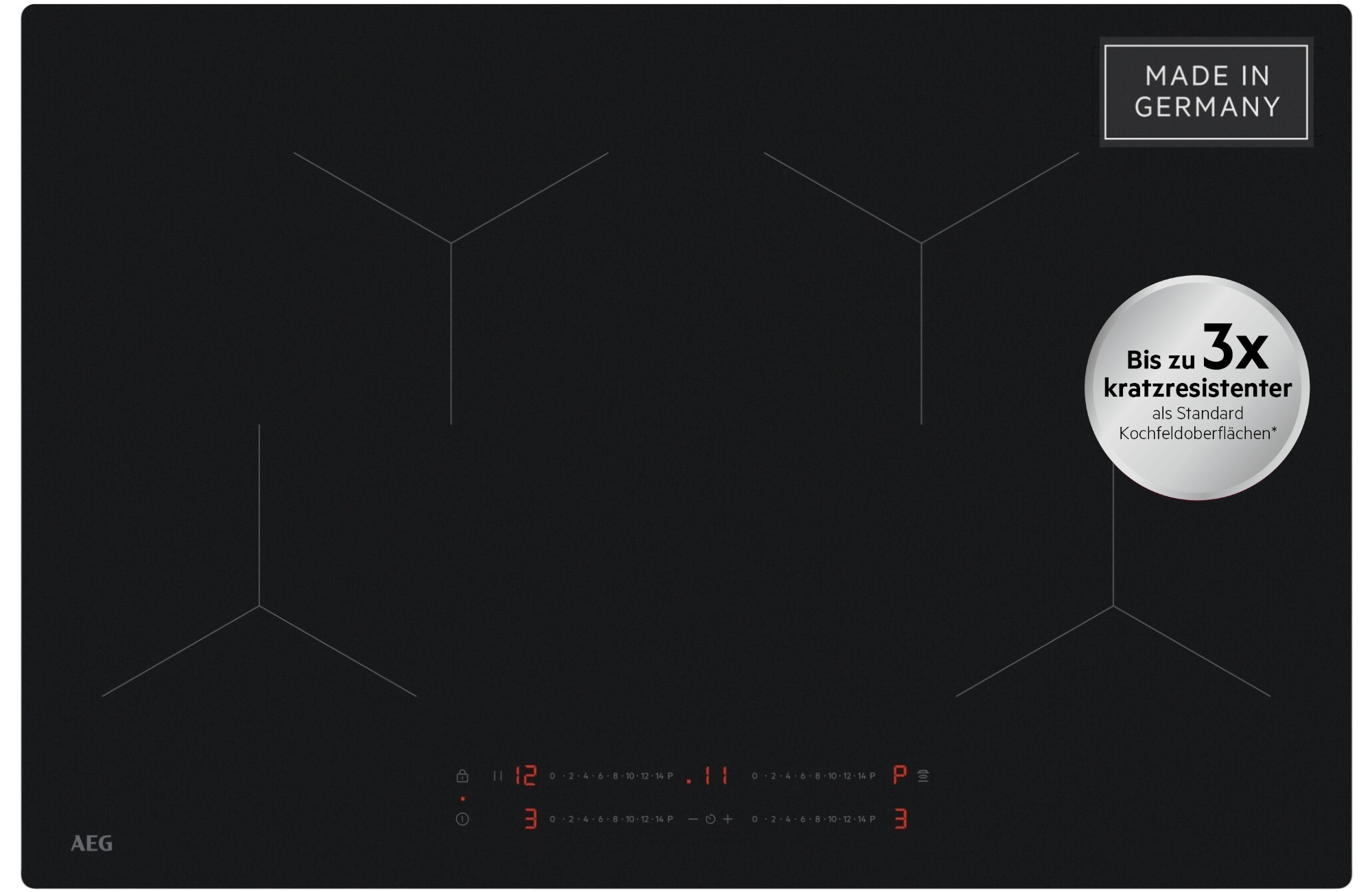 AEG Induktions-Kochfeld »TO841A0FIT« SaphirMatt® SE: 3× Kratzresistenz, robust & langlebig, Made in Germany