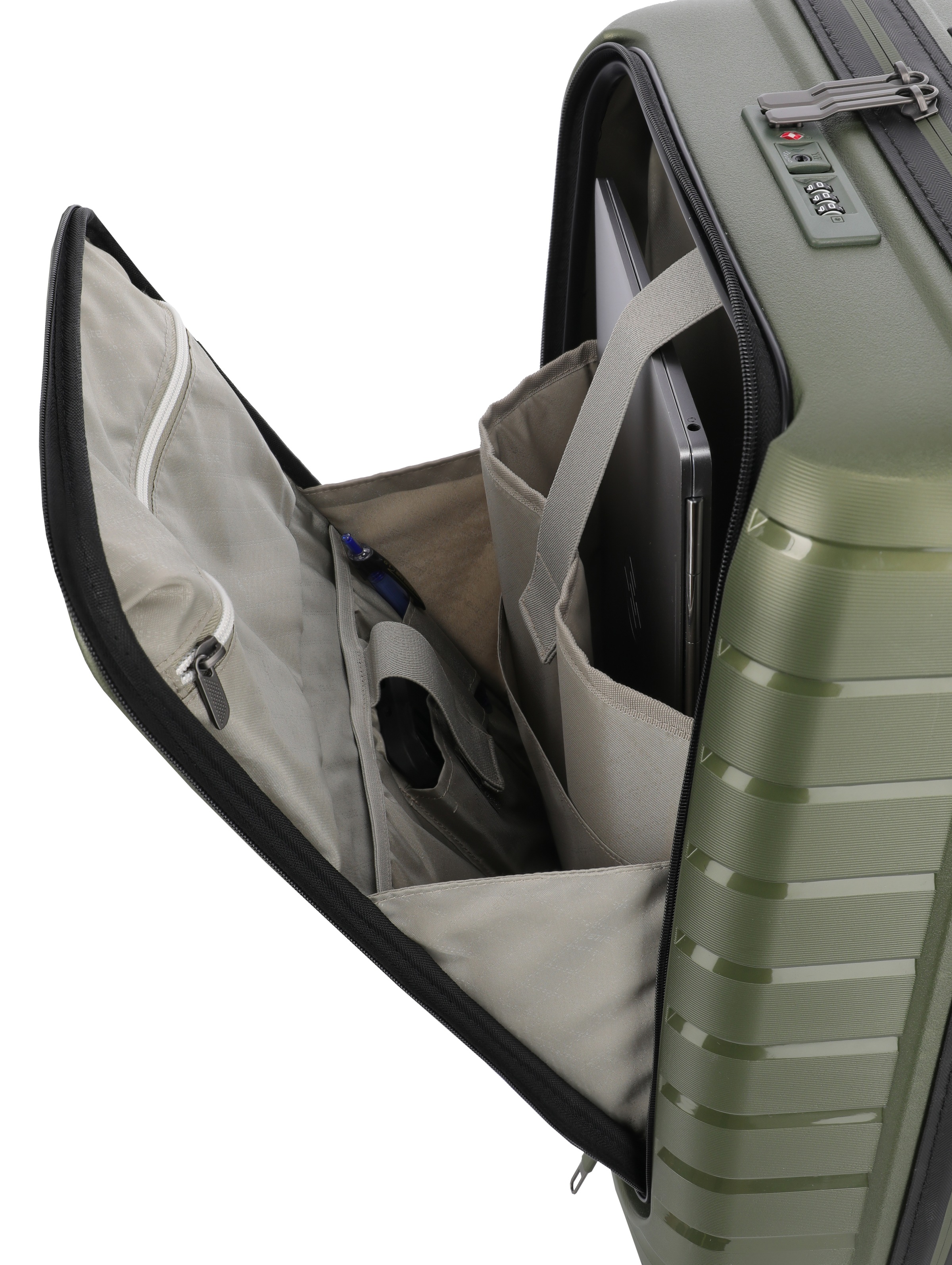 travelite Trolley »AIR BASE Reisekoffer Hartschale« 43 l 4 Rollen kratzresistenter Oberfläche und cleverer Innenaufteilung