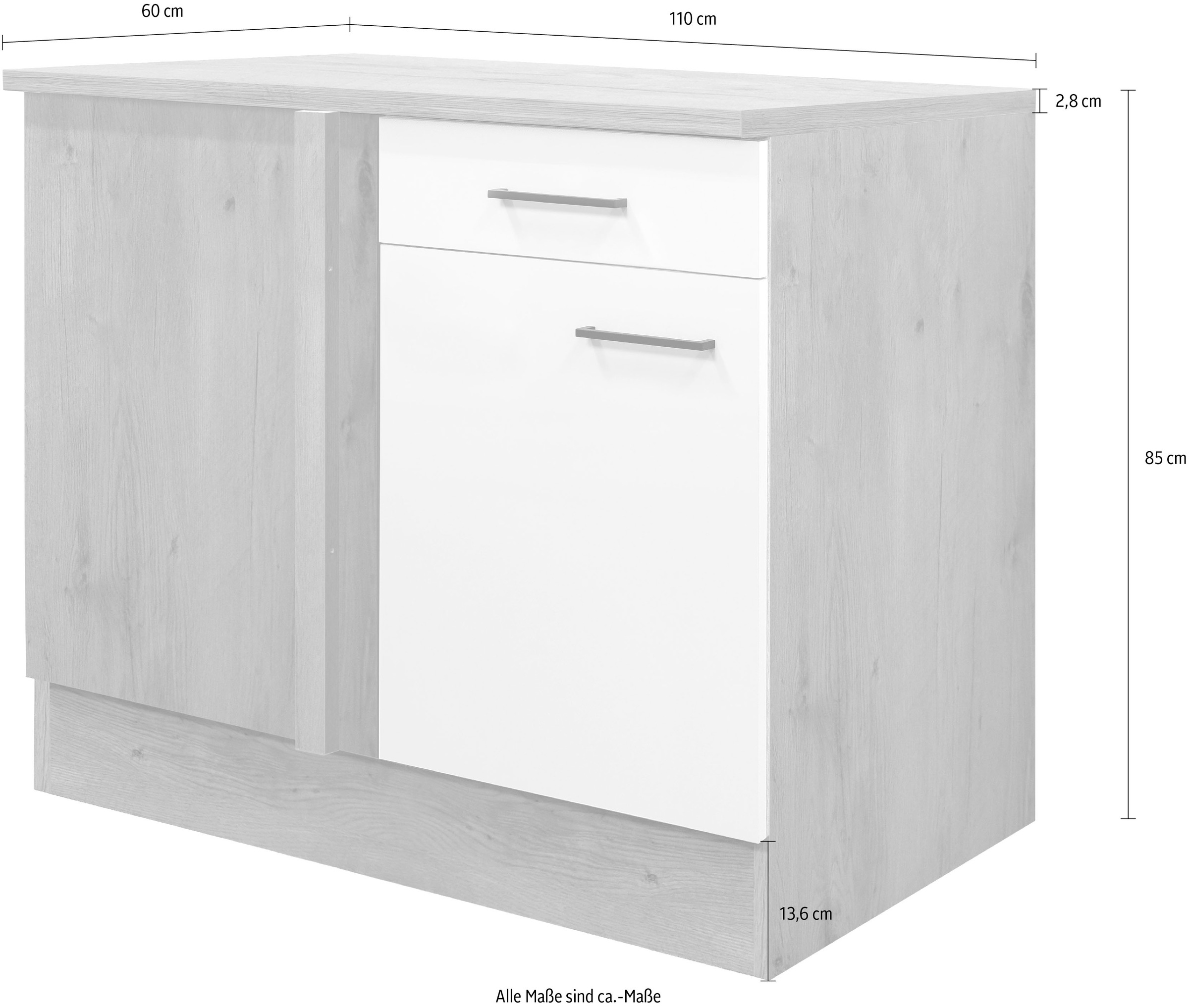 Flex-Well Eckunterschrank »Vintea«, (B x H x T) 110 x 85 x 60 cm, als Ecklösung