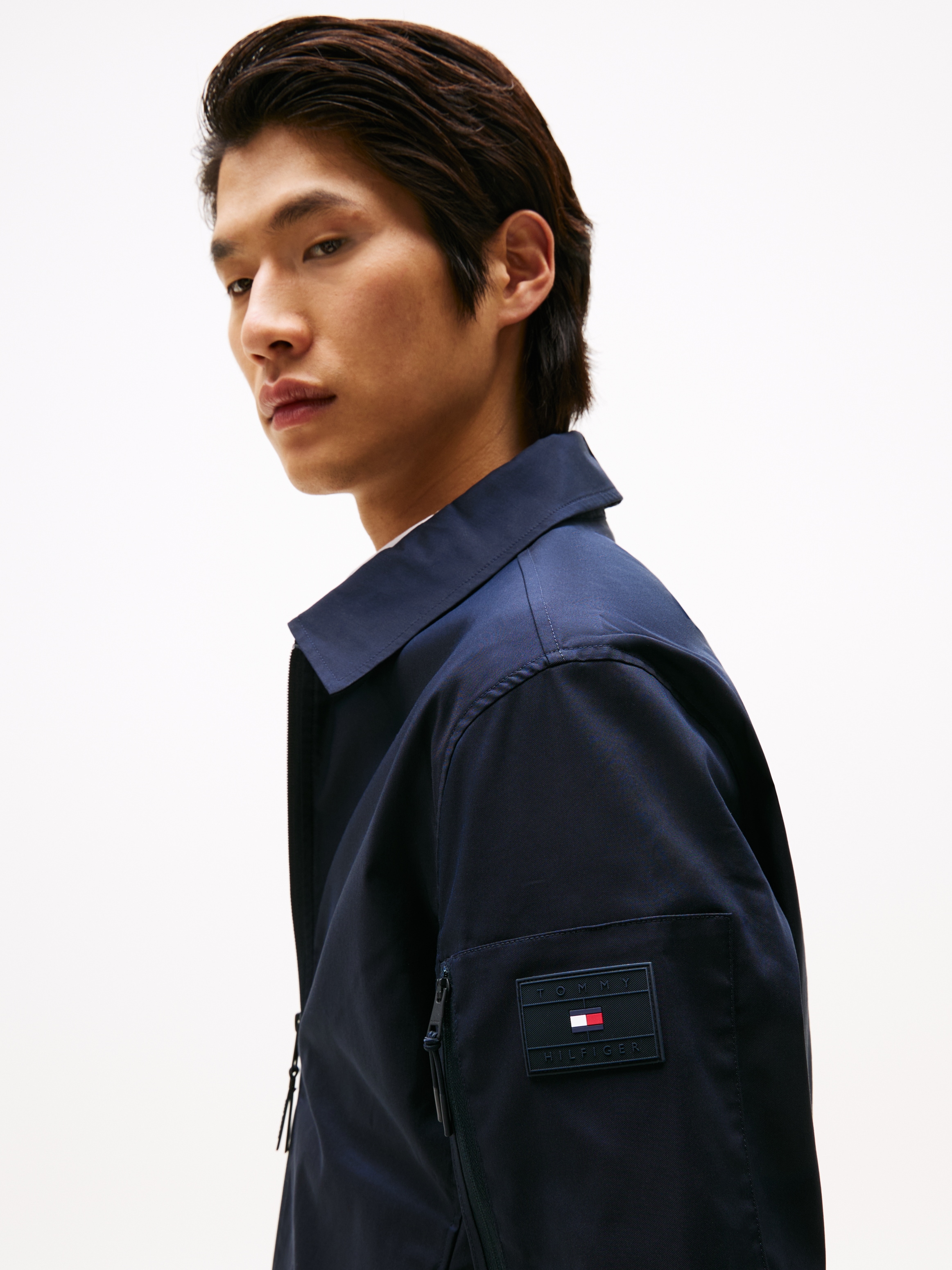 Tommy Hilfiger Hemdjacke »TECH SHIRT JACKET« leichter Herren-Blouson mit Hemdkragen Übergangsjacke Baumwolle