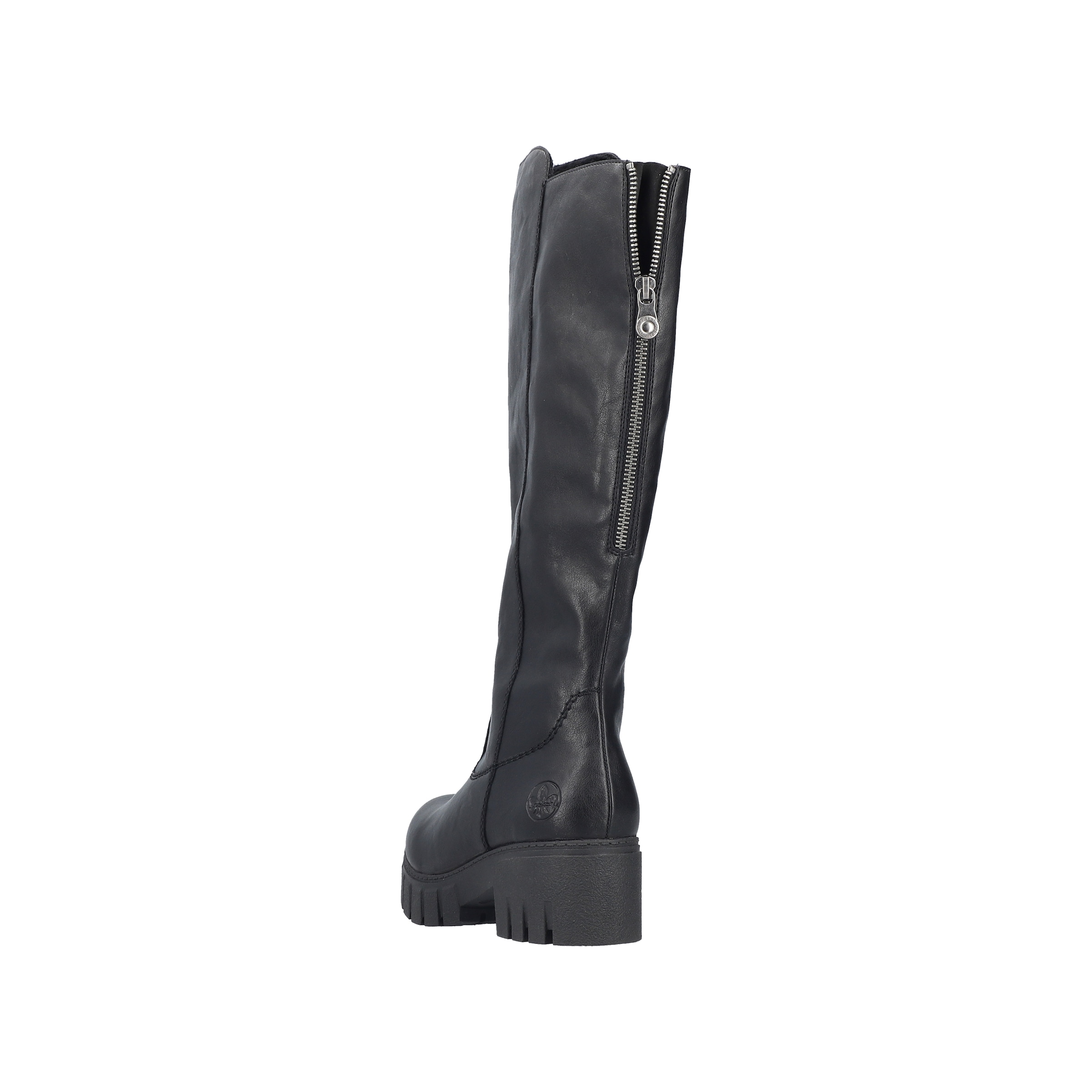Rieker Stiefel  Langschaftstiefel mit Reißverschluss hinten und markantem Blockabsatz