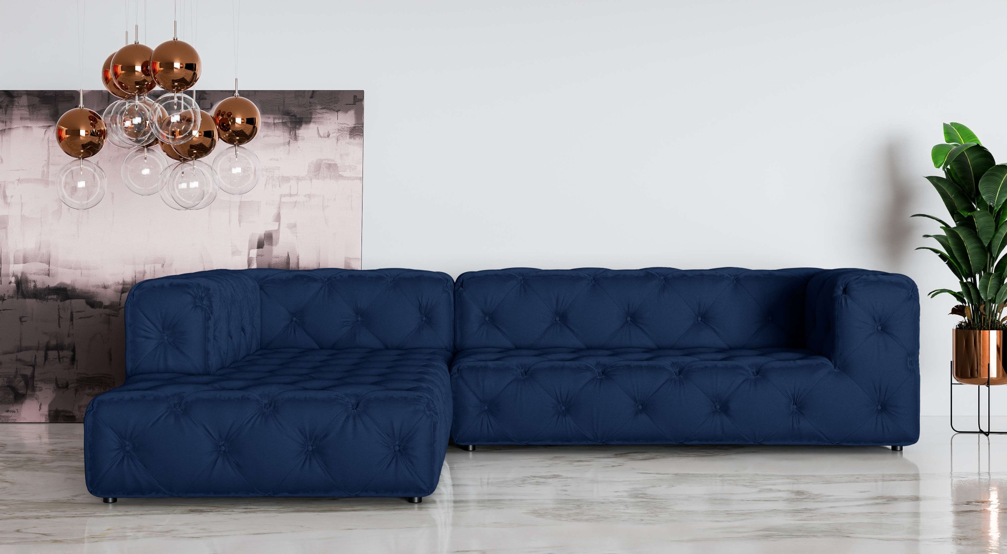 Home affaire Ecksofa »FOLLINA« L-Form, mit klassischer Chesterfield-Knopfheftung