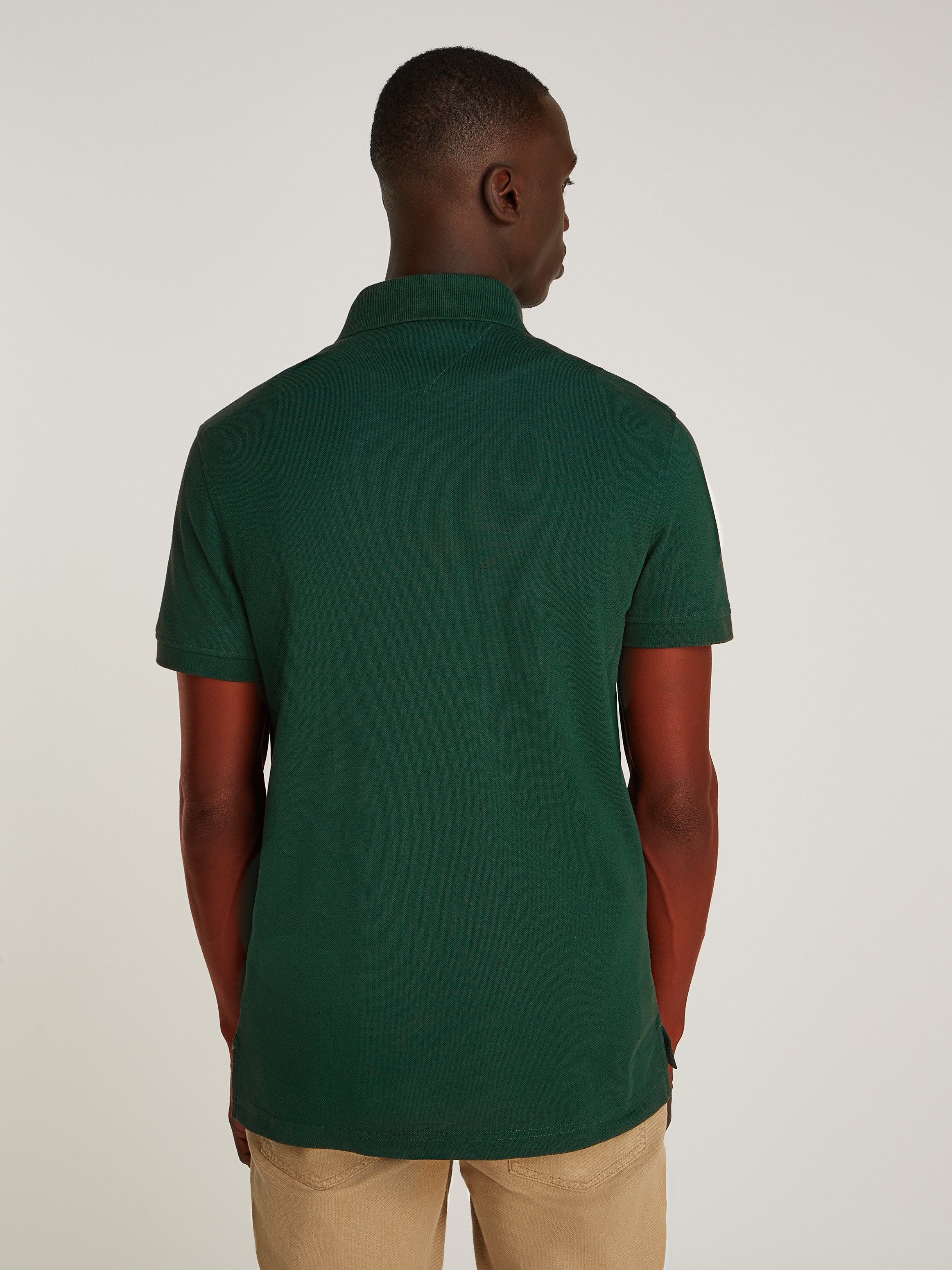 Tommy Hilfiger Poloshirt »1985 SLIM POLO mit Piqué-Struktur und Stickerei«, meliert, casual, slim fit, Baumwollmix, Polokragen
