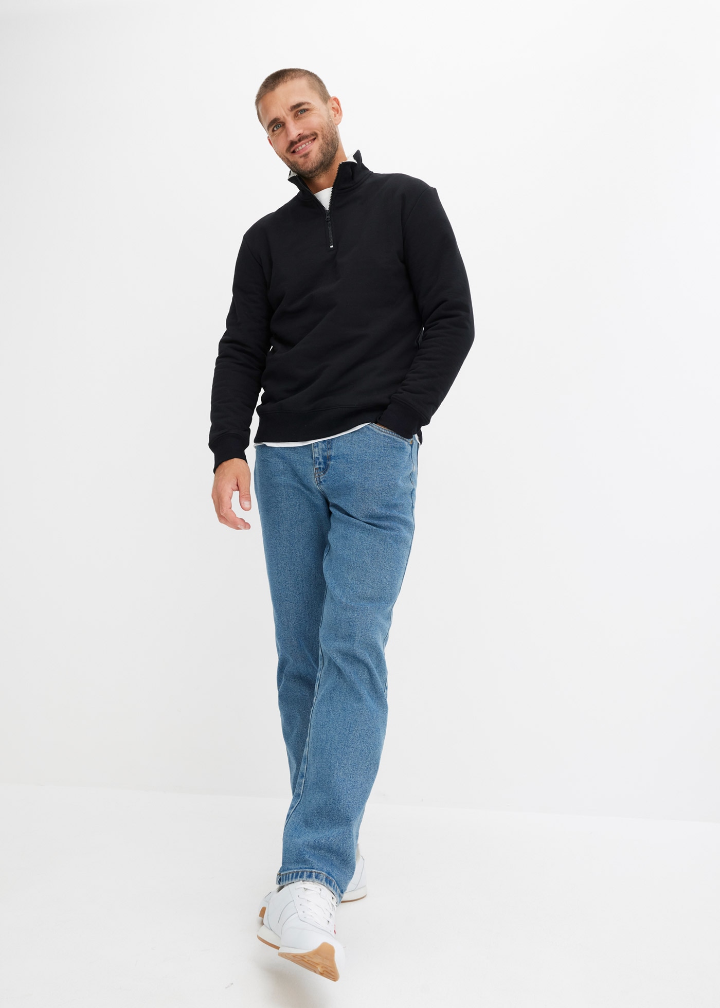 bonprix Gerade Jeans »Classic Fit Stretch-Jeans, Straight« klassische Passform, aus Baumwolle mit Elasthan