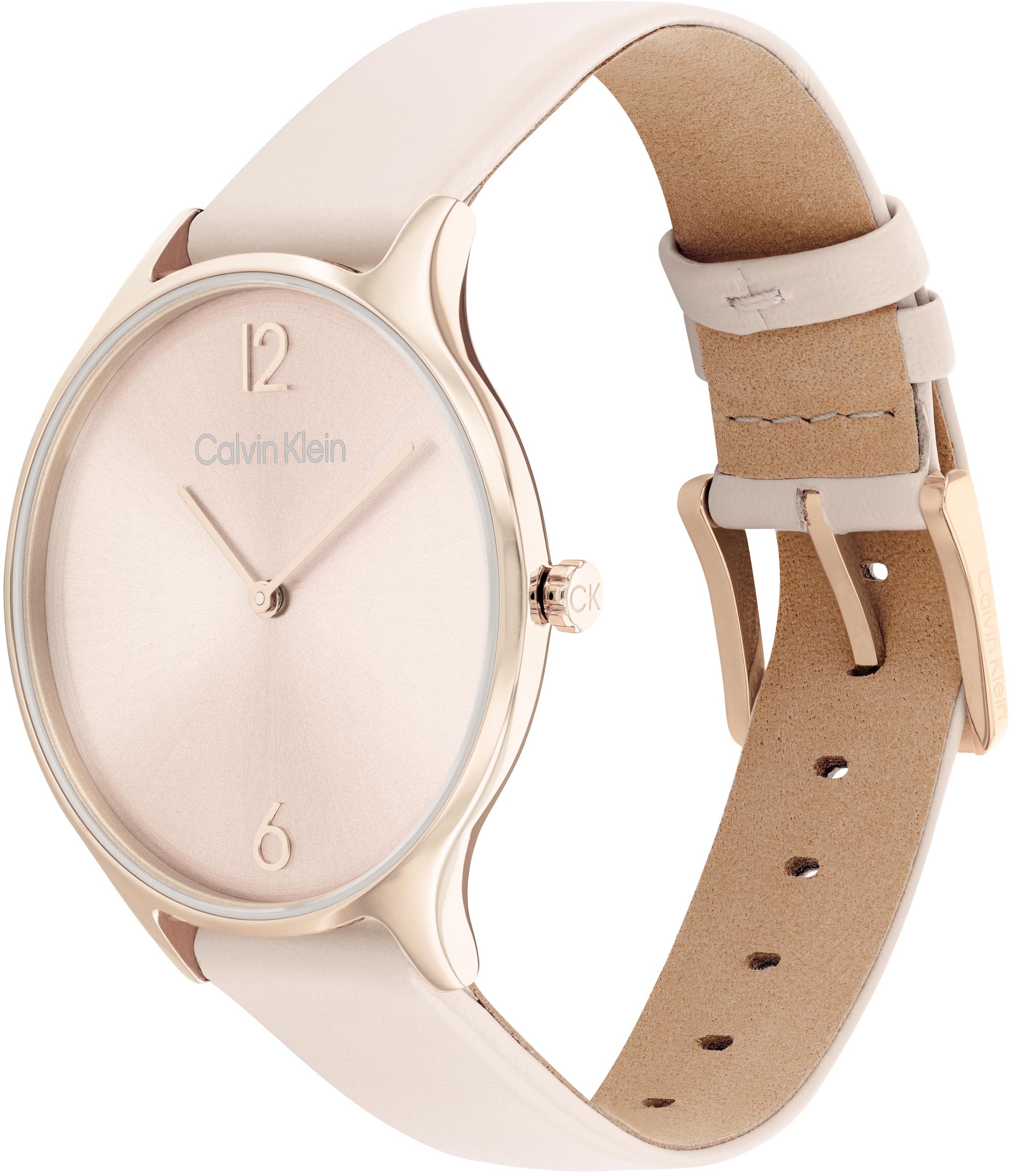 Calvin Klein Quarzuhr »Timeless 2H, 25200009«, Armbanduhr, Damenuhr, Mineralglas, IP-Beschichtung