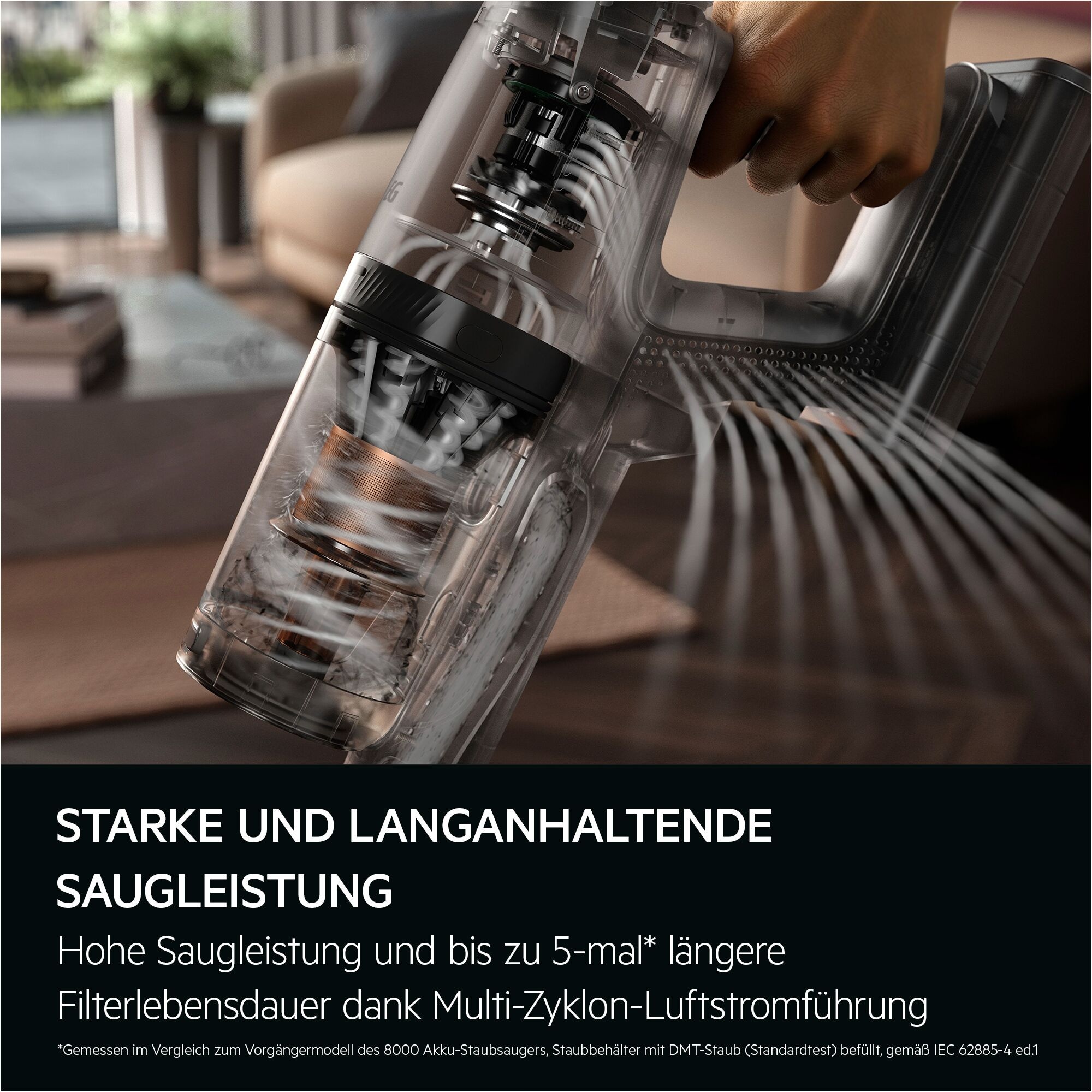 AEG Akku-Hand-und Stielstaubsauger »ULTIMATE 8000 (AP83AB25DG), beutellos, mit Absaugstation«, Hygienische Absaugung des Staubbehälters ohne Kontakt mit Schmutz