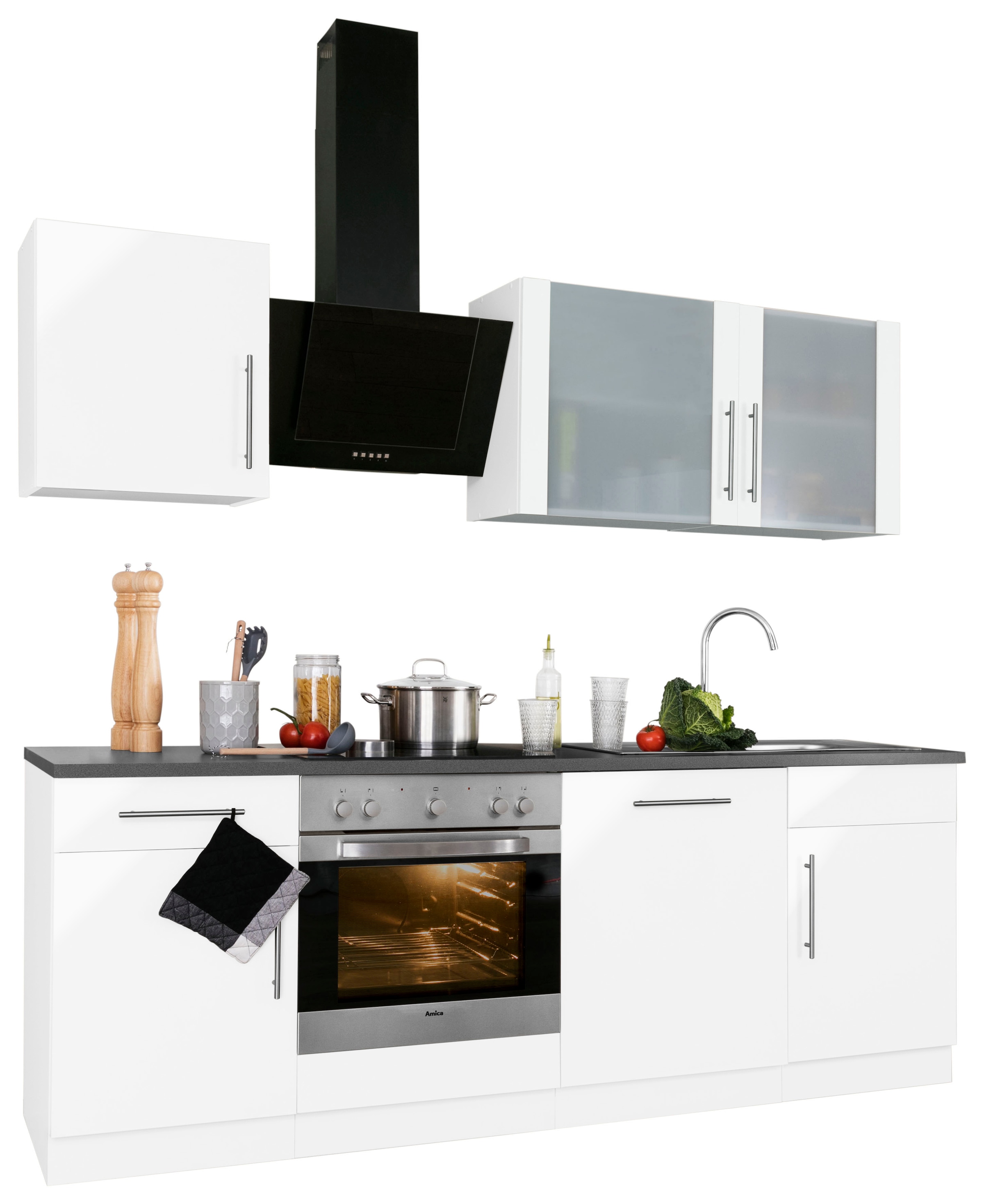 wiho Küchen Küchenzeile »Cali«, mit E-Geräten, Breite 220 cm online bei OTTO