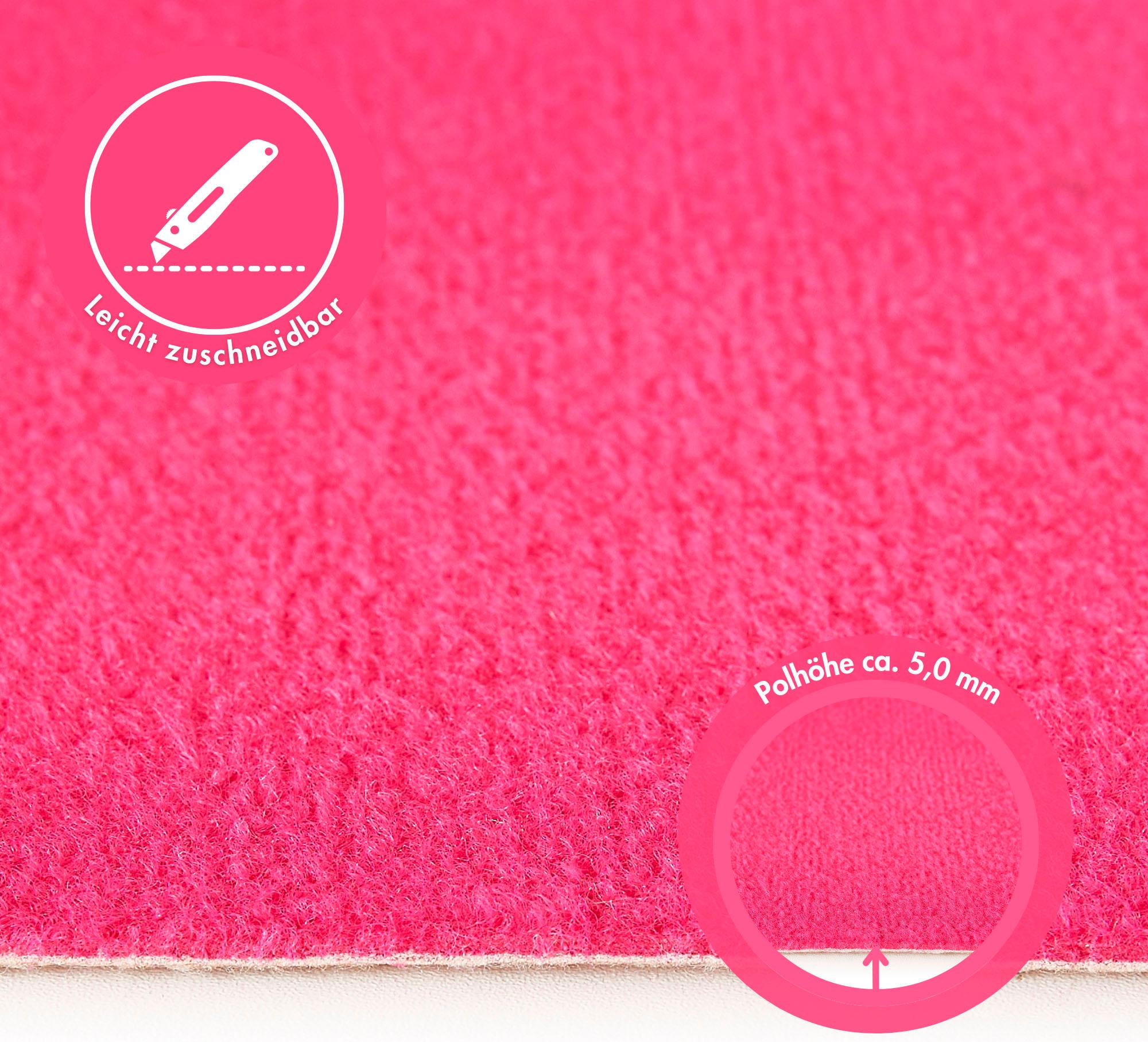 Andiamo Teppichboden »Sina, Velours, Made in Belgium«, rechteckig, 9 mm Höhe, Uni Farben, Breite 400 cm, strapazierfähig, pflegeleicht, Wohnzimmer