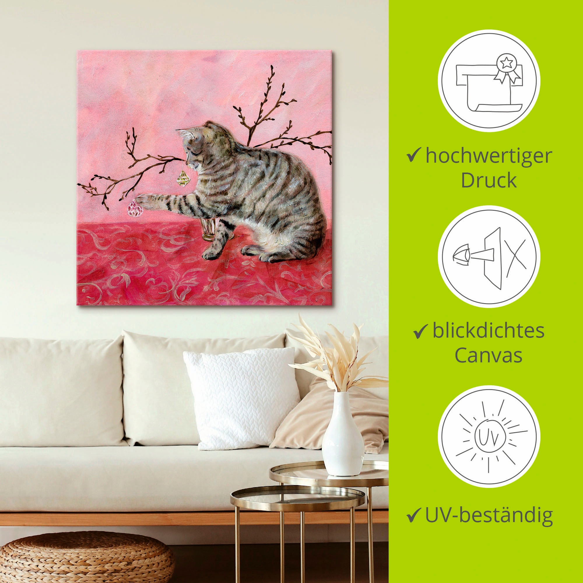 Artland Leinwandbild »Katzenspiel« Haustiere 1 Stk. tlg. auf Keilrahmen gespannt
