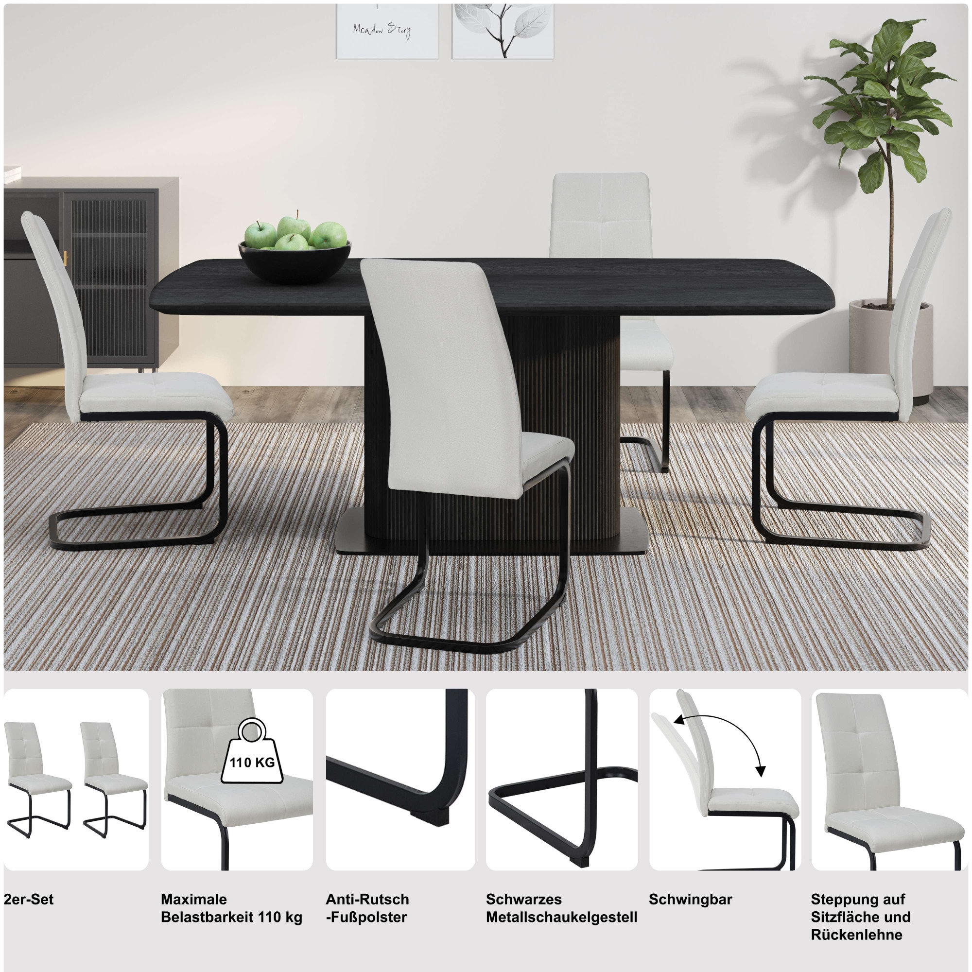 OTTO home Esszimmerstuhl »Calgoty« (Set) 2 Stk.Freischwinger