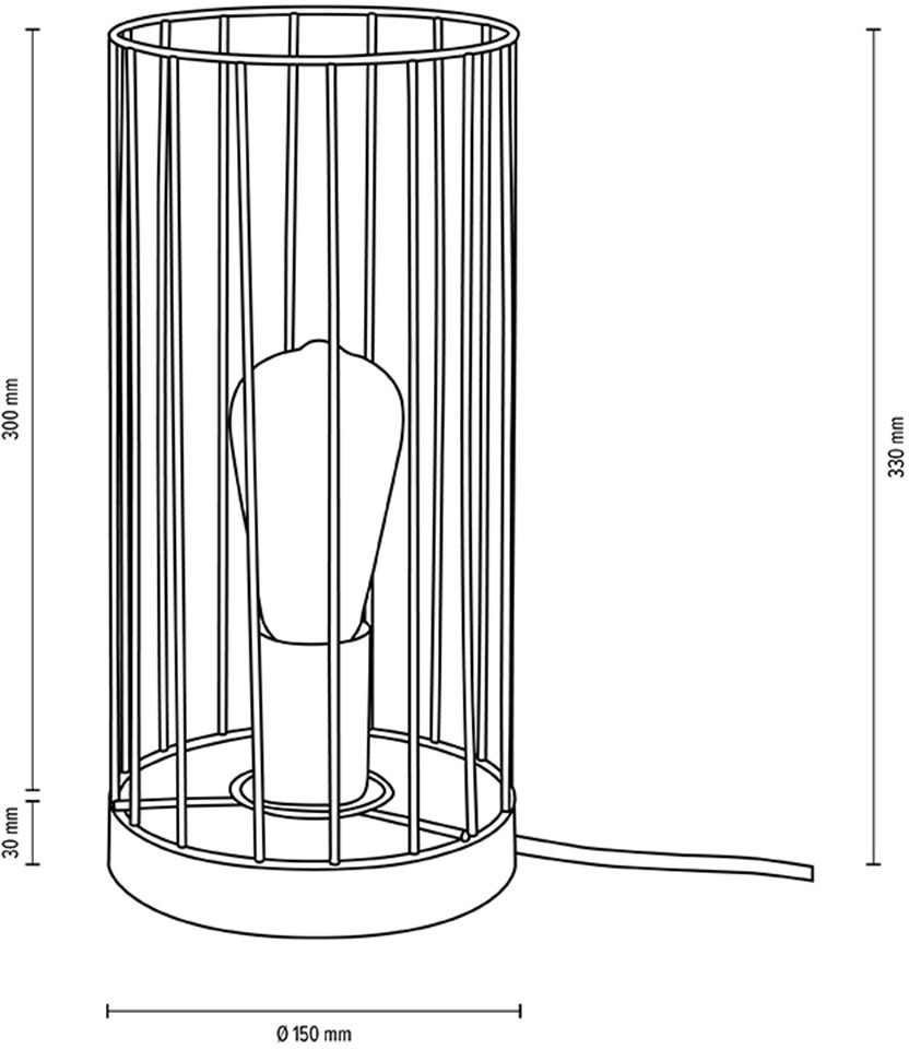 BRITOP LIGHTING Tischleuchte »Swan«, 1 flammig, Leuchtmittel E27 | ohne Leuchtmittel-Leuchtmittel wechselbar, Dekorative Leuchte aus Kiefernholz, FSC® Zertifiziert, mit Drahtschirm