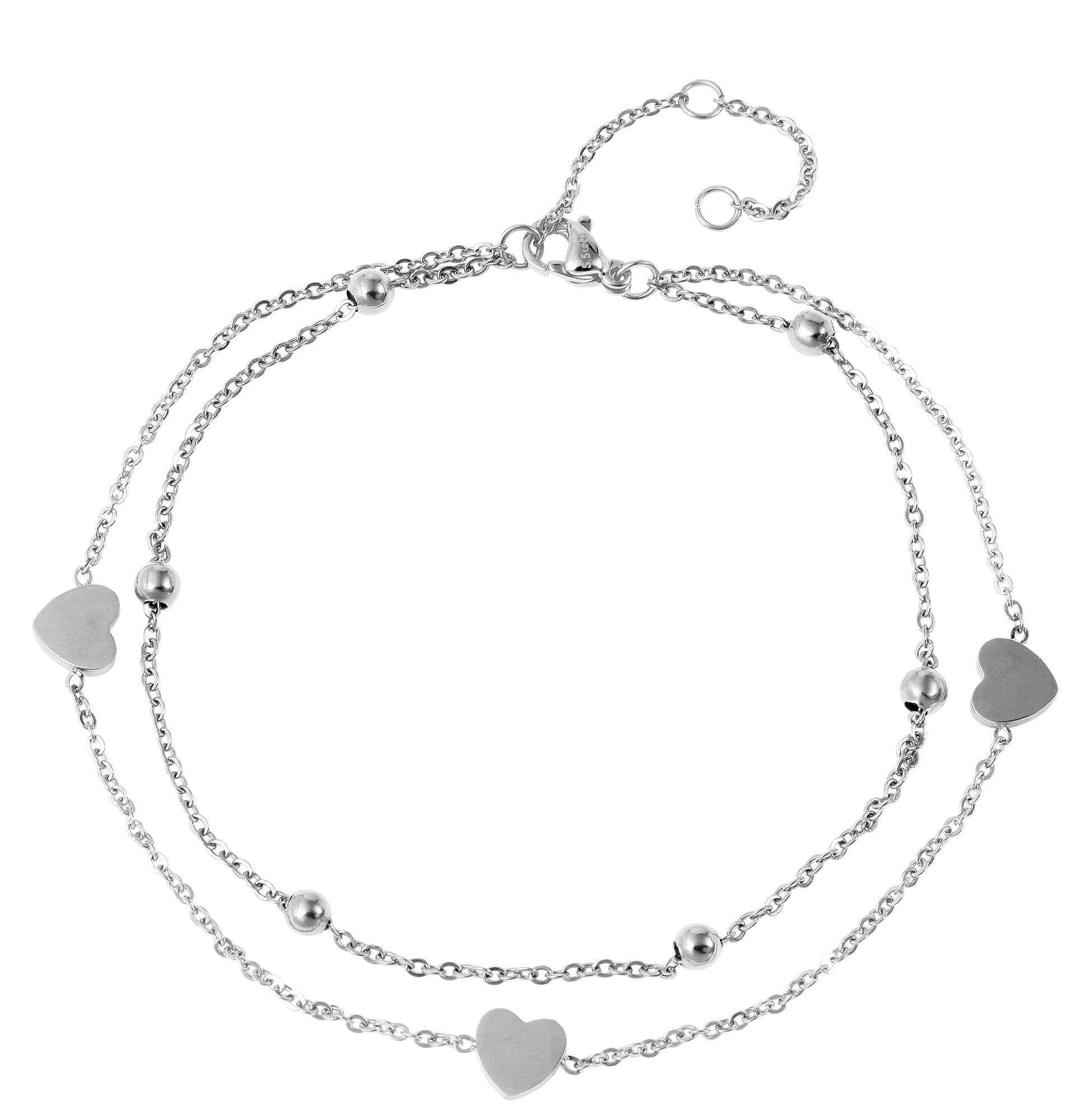 Adelia´s Armband »Damen Armband ¿ Herz aus Edelstahl 22,5 cm«