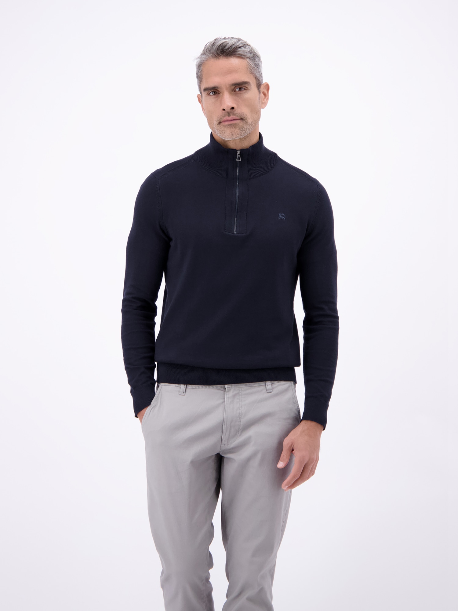 LERROS Troyer »LERROS Flachstrickpullover mit Troyerkragen«