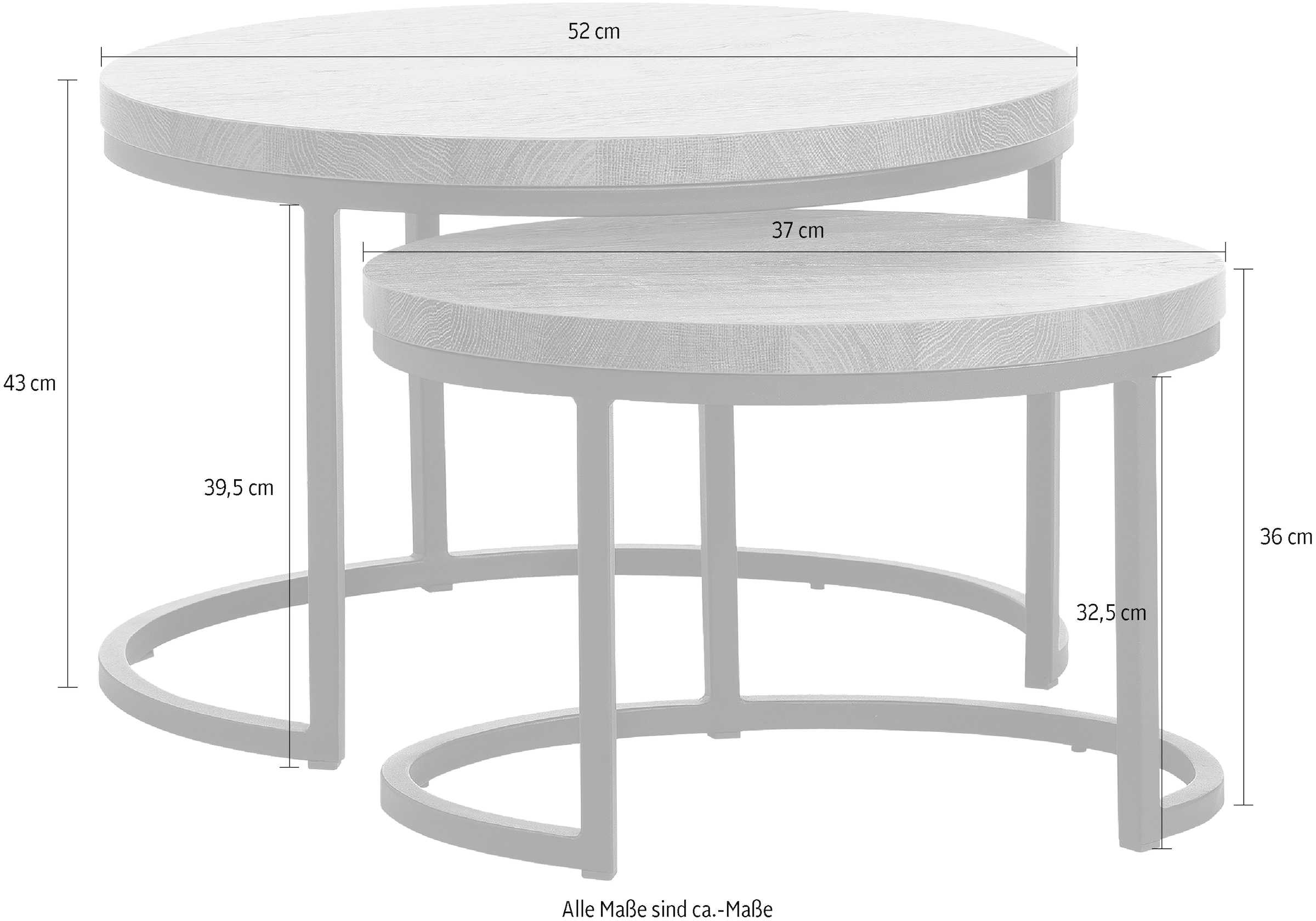 OMG Design Couchtisch »Rutger« Set, 1 Stk. tlg. im 2er Set, variabel stellbar