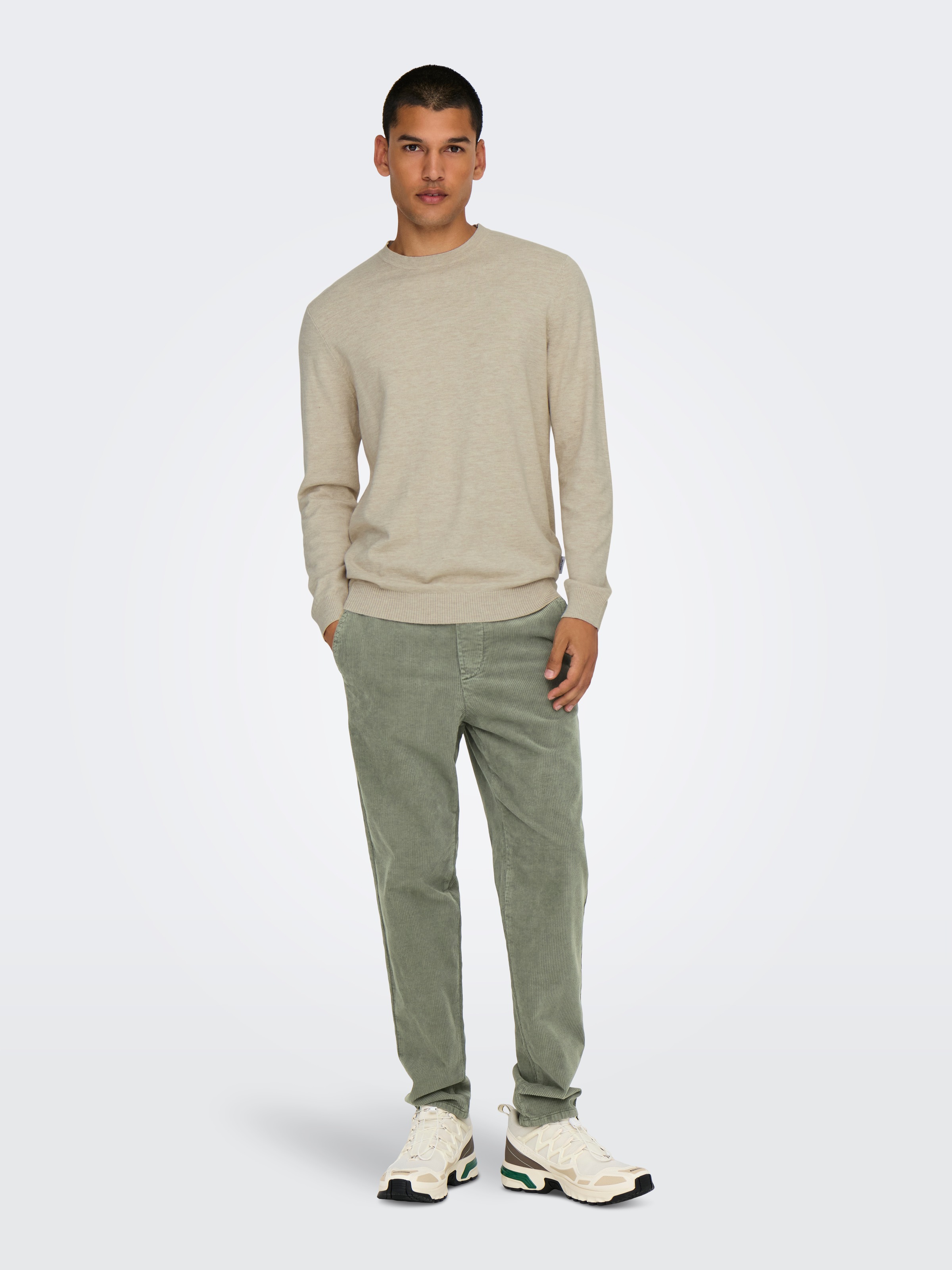 ONLY & SONS Strickpullover »ONSLOUI REG 12 MEL CREW KNIT NOOS«