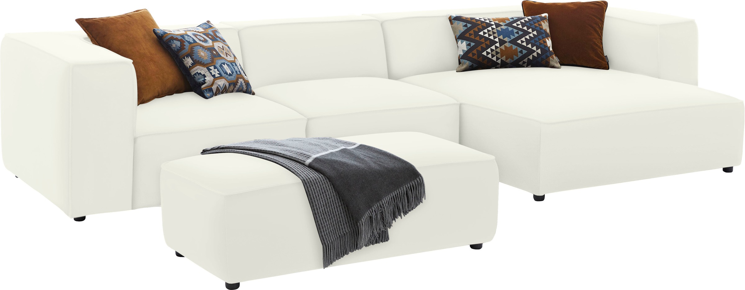 W.SCHILLIG Ecksofa »around-the-block«, mit eleganter Biese, mit Federkern, Breite 341 cm