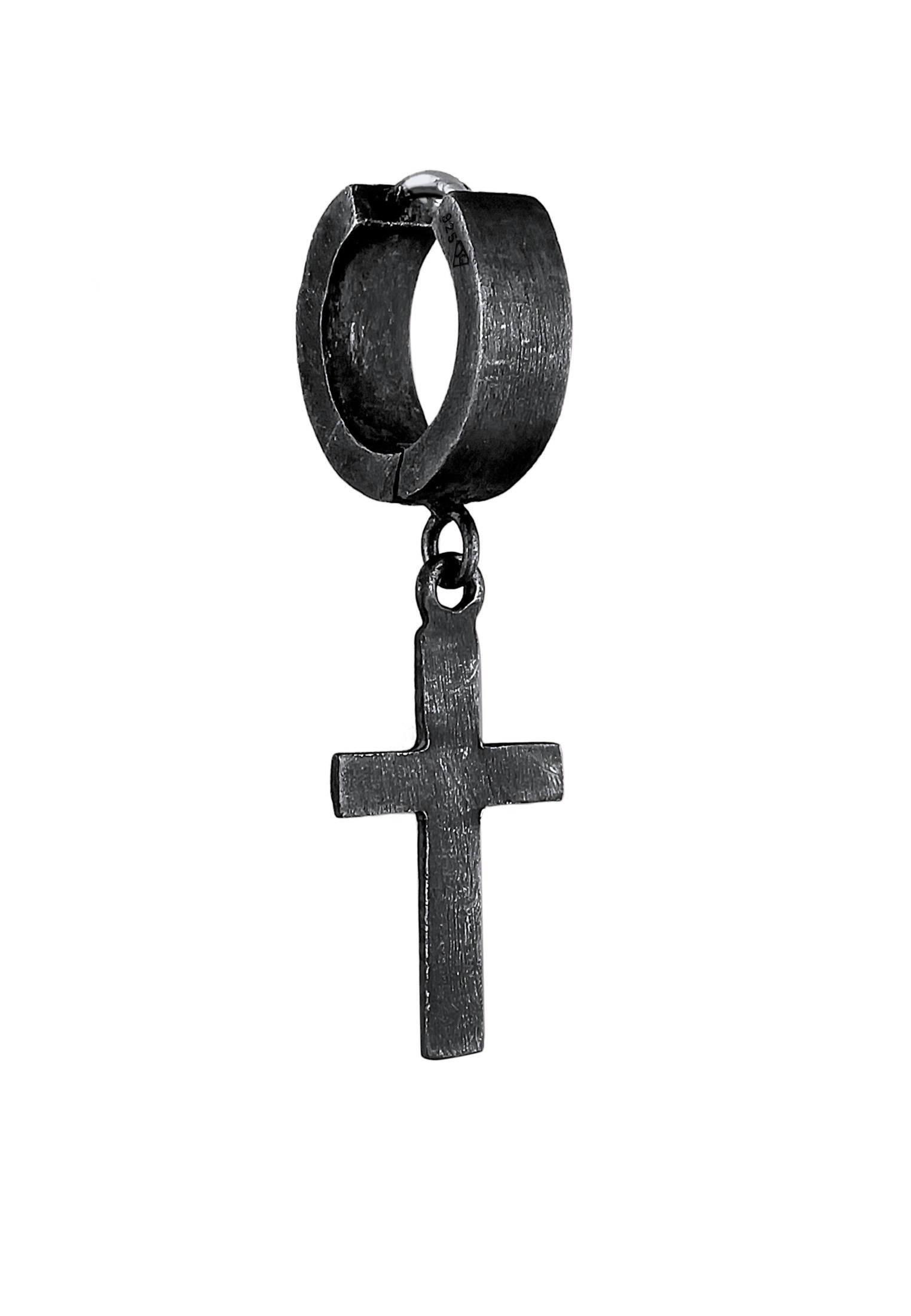 Kuzzoi Paar Creolen »Ohrringe Creole Kreuz Scharnier Single 925 Silber«