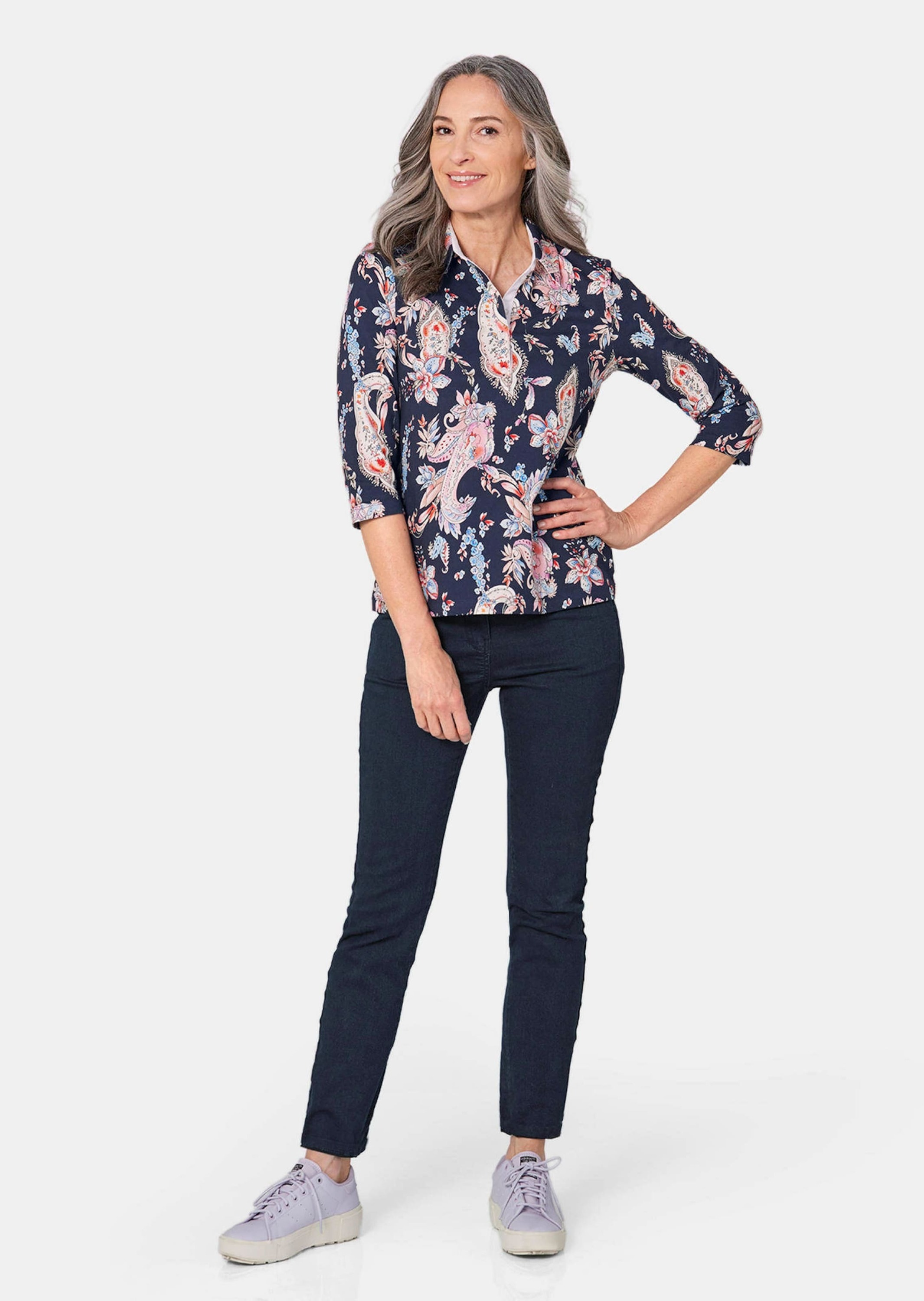 GOLDNER Poloshirt »Pikee-Druckpoloshirt« Ohne