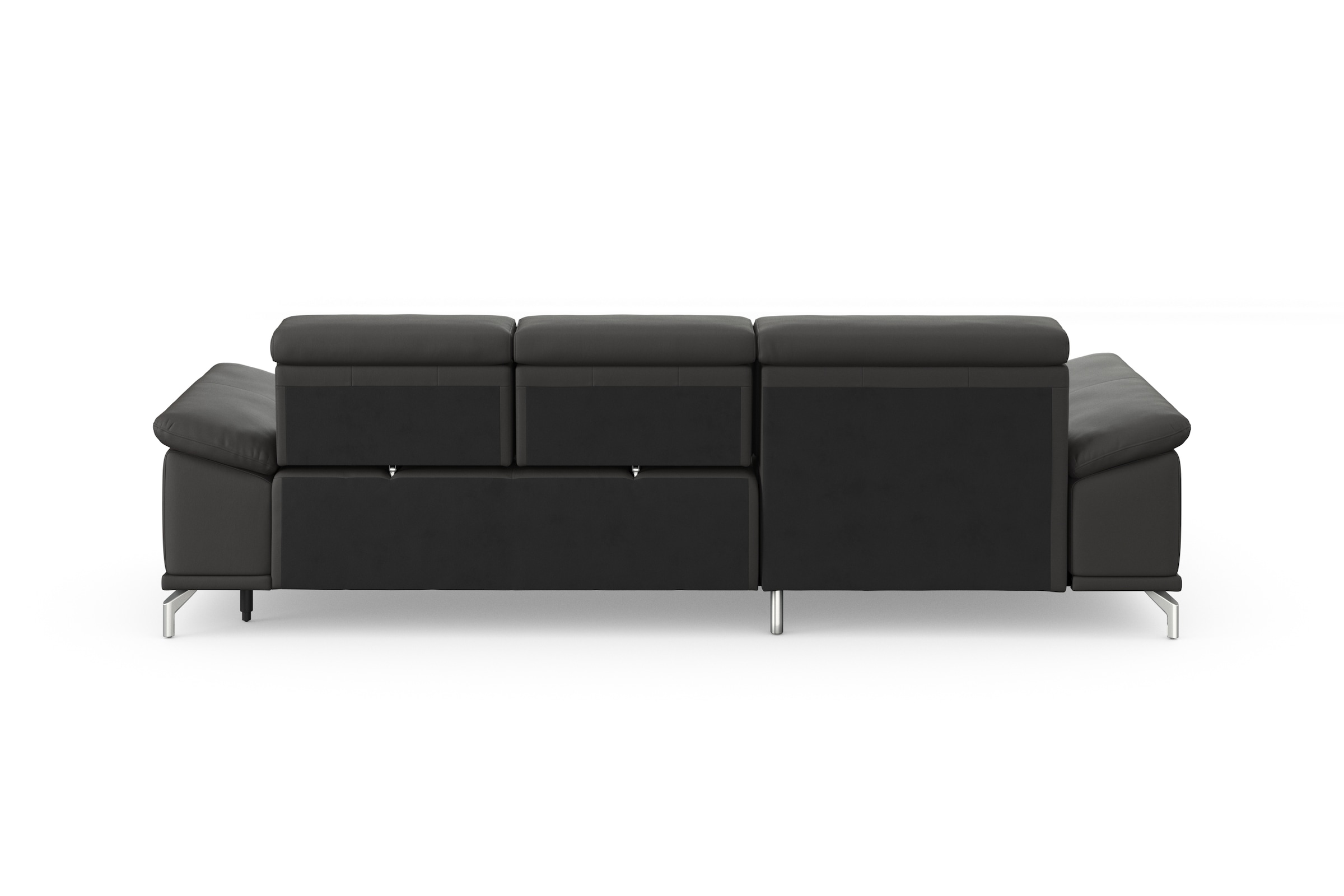 sit&more Ecksofa »Cabrio L-Form, mit Sitztiefenverstellung, Arm- und Kopfteilverstellung«, 2 Nierenkissen, Federkern, optional Bettfunktion und Stauraum