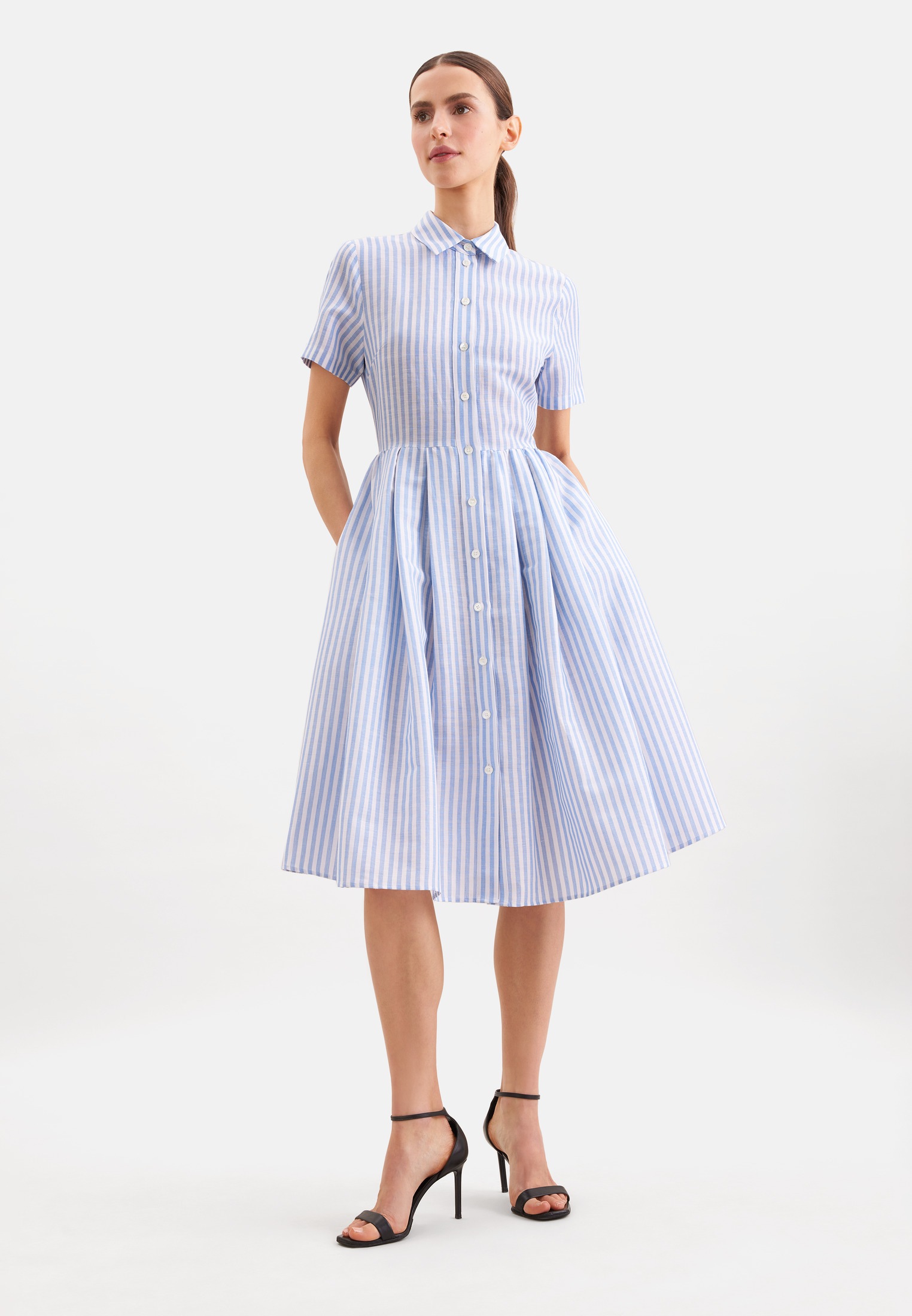 seidensticker Sommerkleid 1/1 Kragen Gestreift